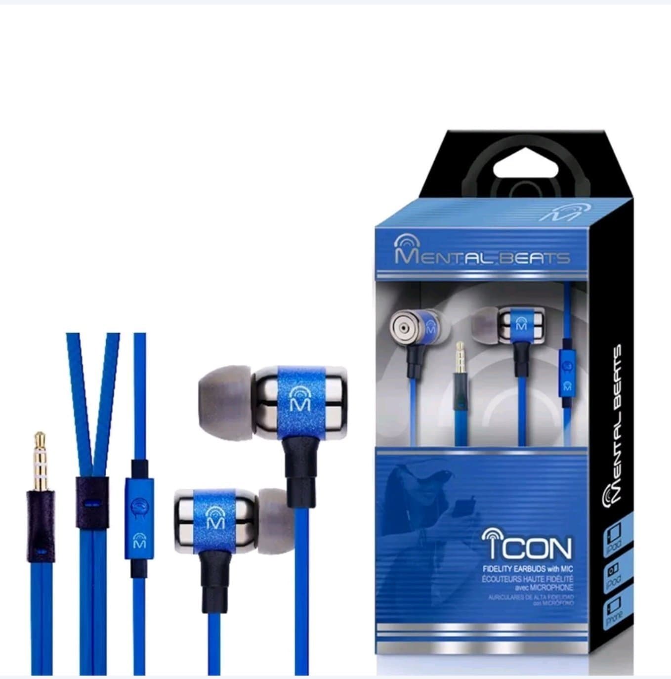 Mental Beats Icon Fidelity Earbuds With Mic (Blue)