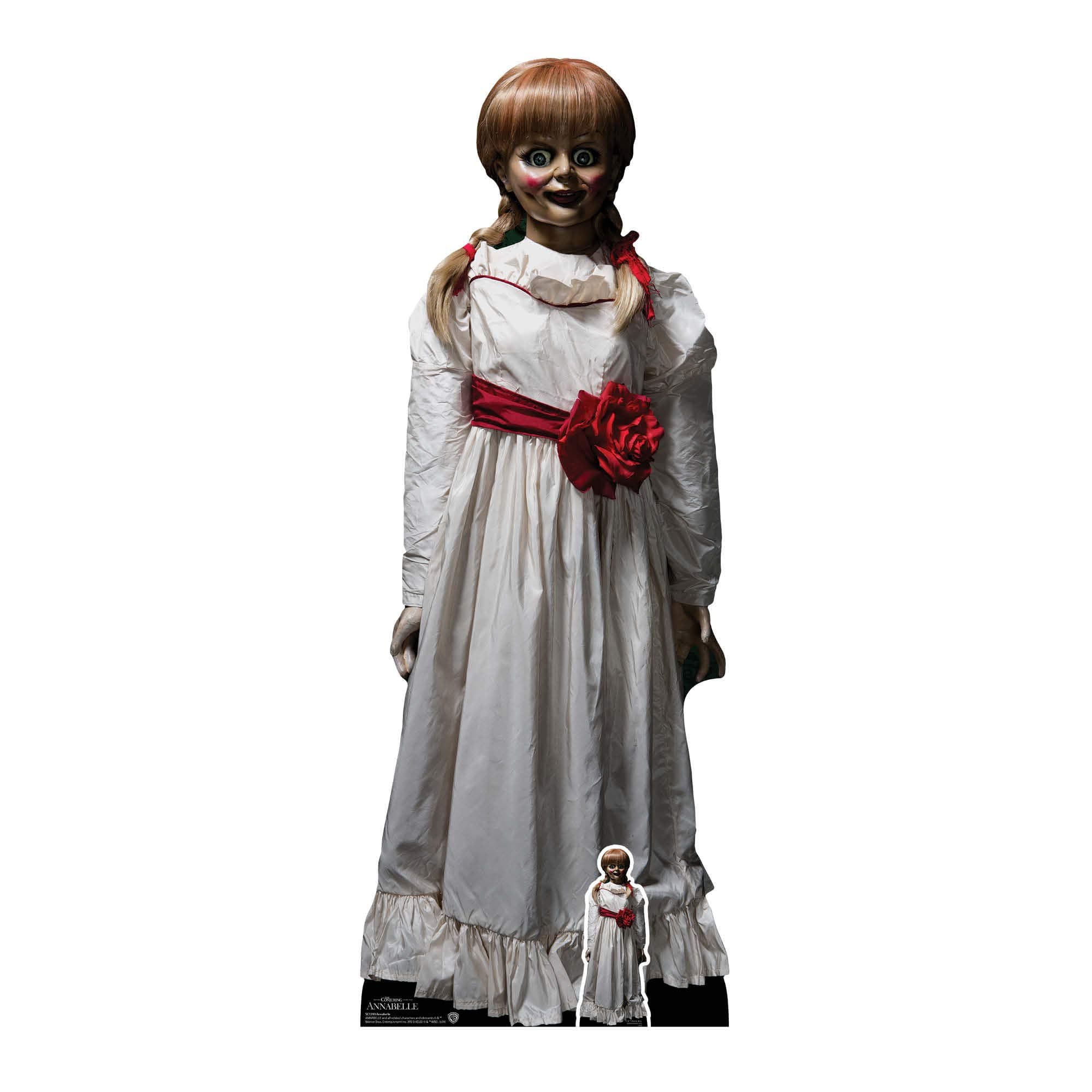 Star Cutouts Ltd SC1393 Annabelle Doll Perfect for Halloween, Spooky Parties and Horror Fans Height 129cm, Multicolour