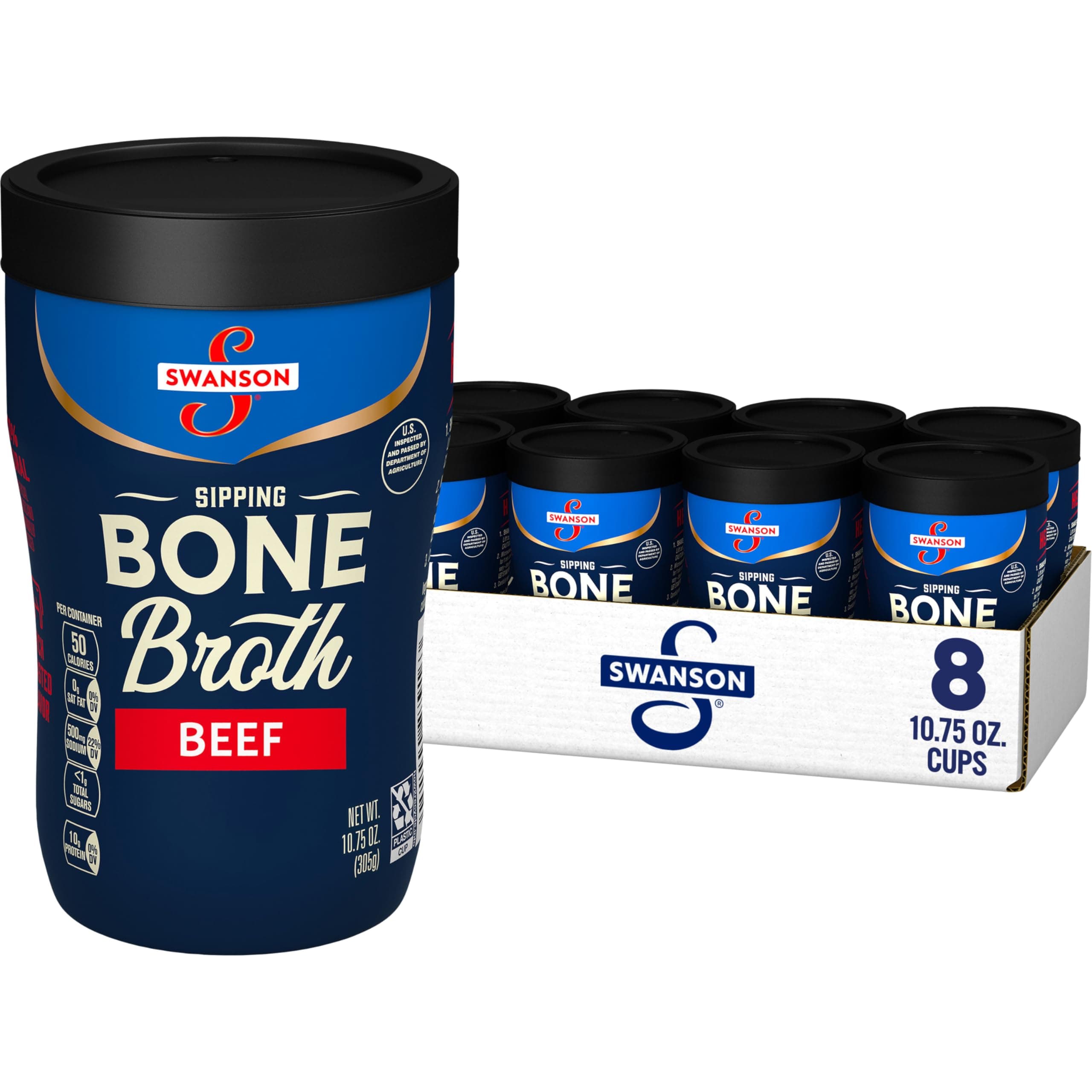 Sipping Bone Broth, Beef Bone Broth, 10.75 OZ Cup