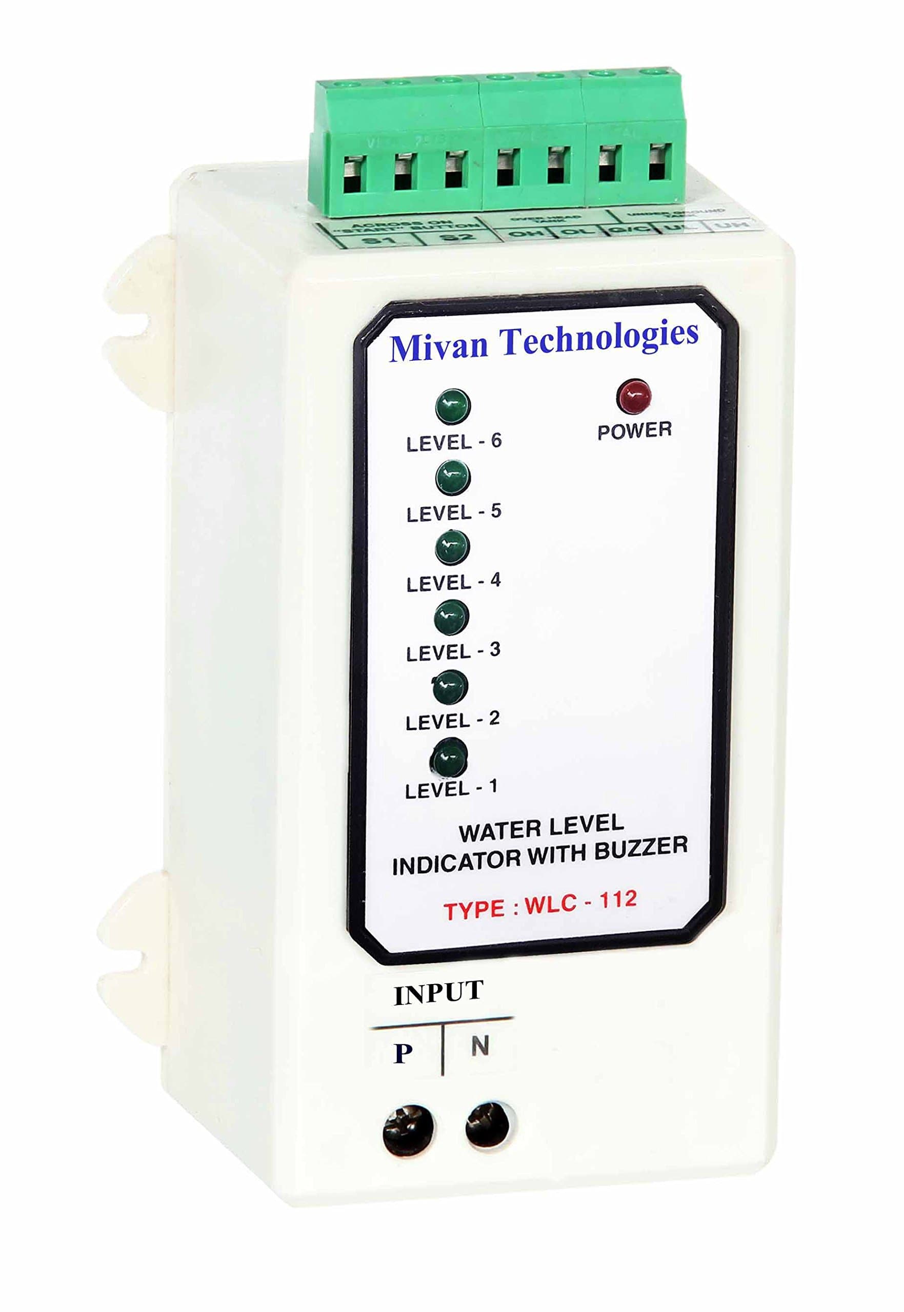Mivan Technologies Fully Automatic Water Level Indicator with 7 Sensors Supply 230 VAC Indicate 6 Different Level of The Tank with Buzzer