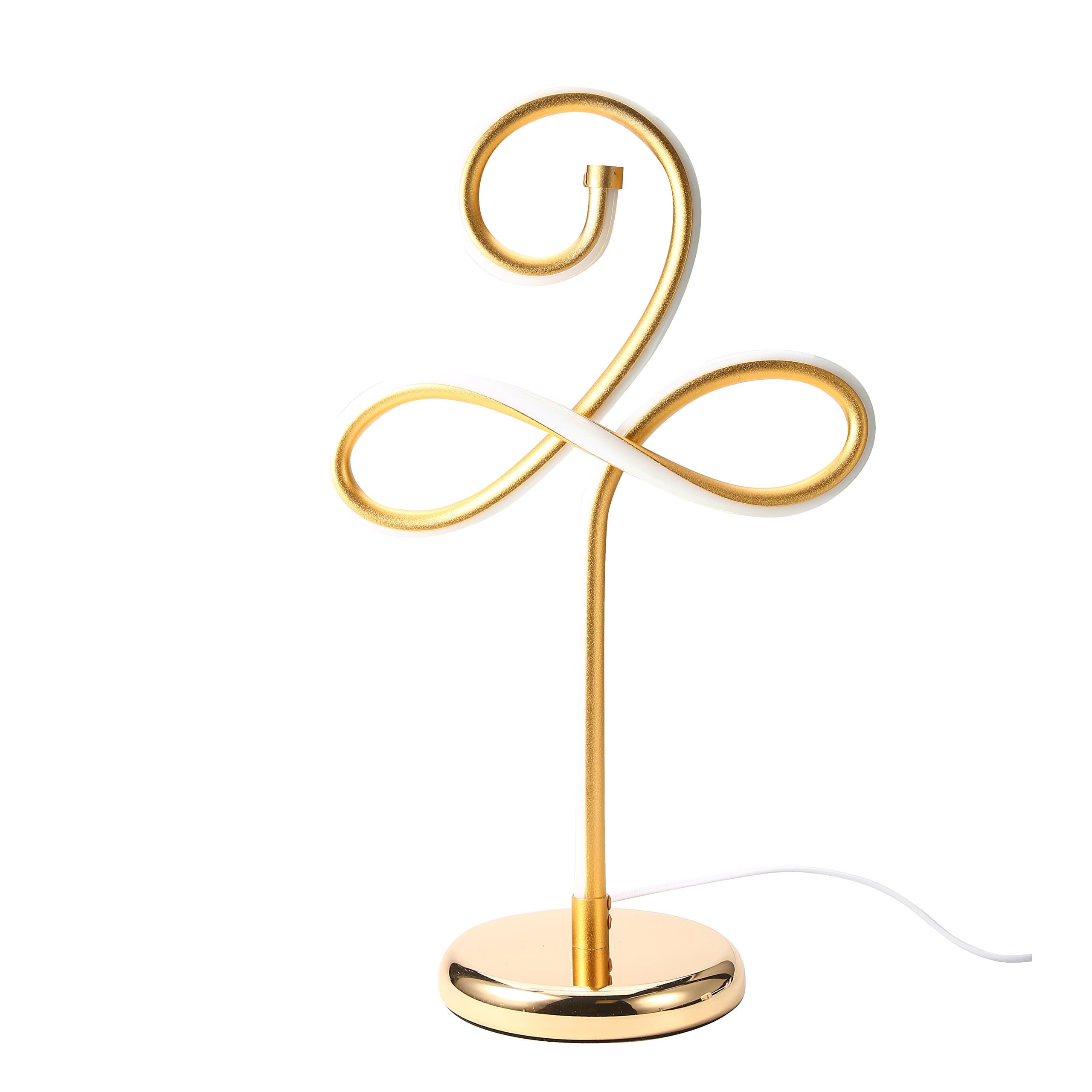 LED Spiral Desk Lamp ，Eye-Caring Table Lamp, Golden Light LED Eye-Protect Decoration Or Bedroom/Living Room/Kids/Party/Christmas Gift/Outdoor，UK Plug