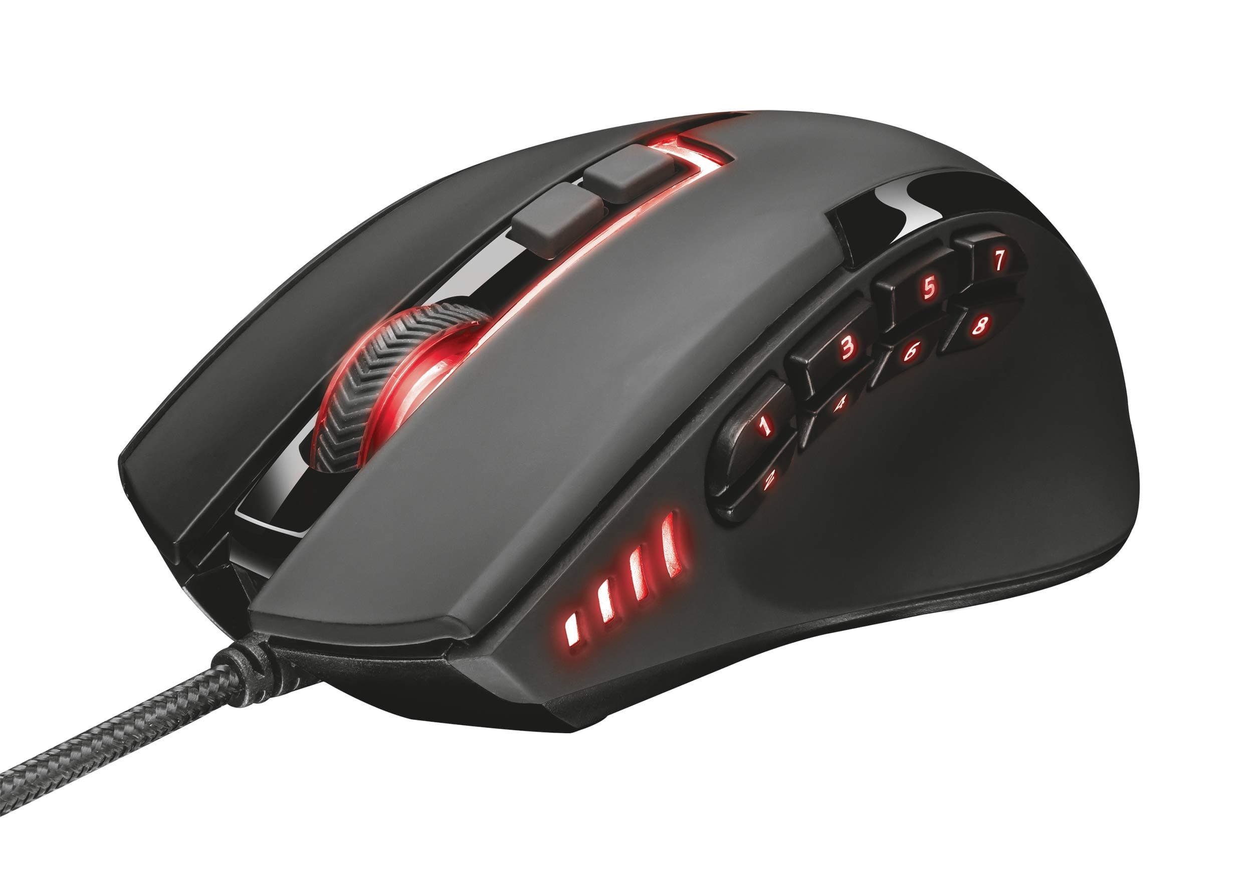 Trust Gaming 21726 GXT 164 Sikanda MMO Gaming Mouse for PC and Laptop, 12 Programmable Buttons with On-Board Memory - Black