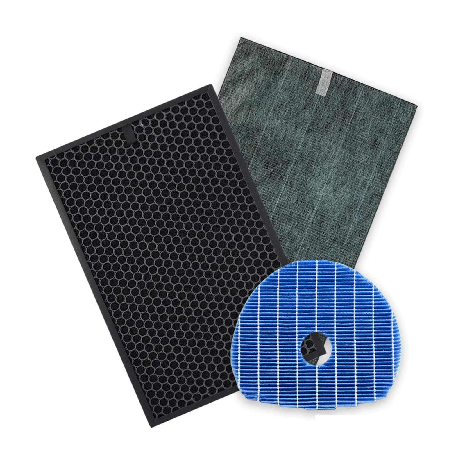 Replacement Filter Set Compatible with Sharp KC-850U & KC-C100U PlasmaCluster Air Purifier, H13 HEPA + Activated Carbon + Humidifier Filter