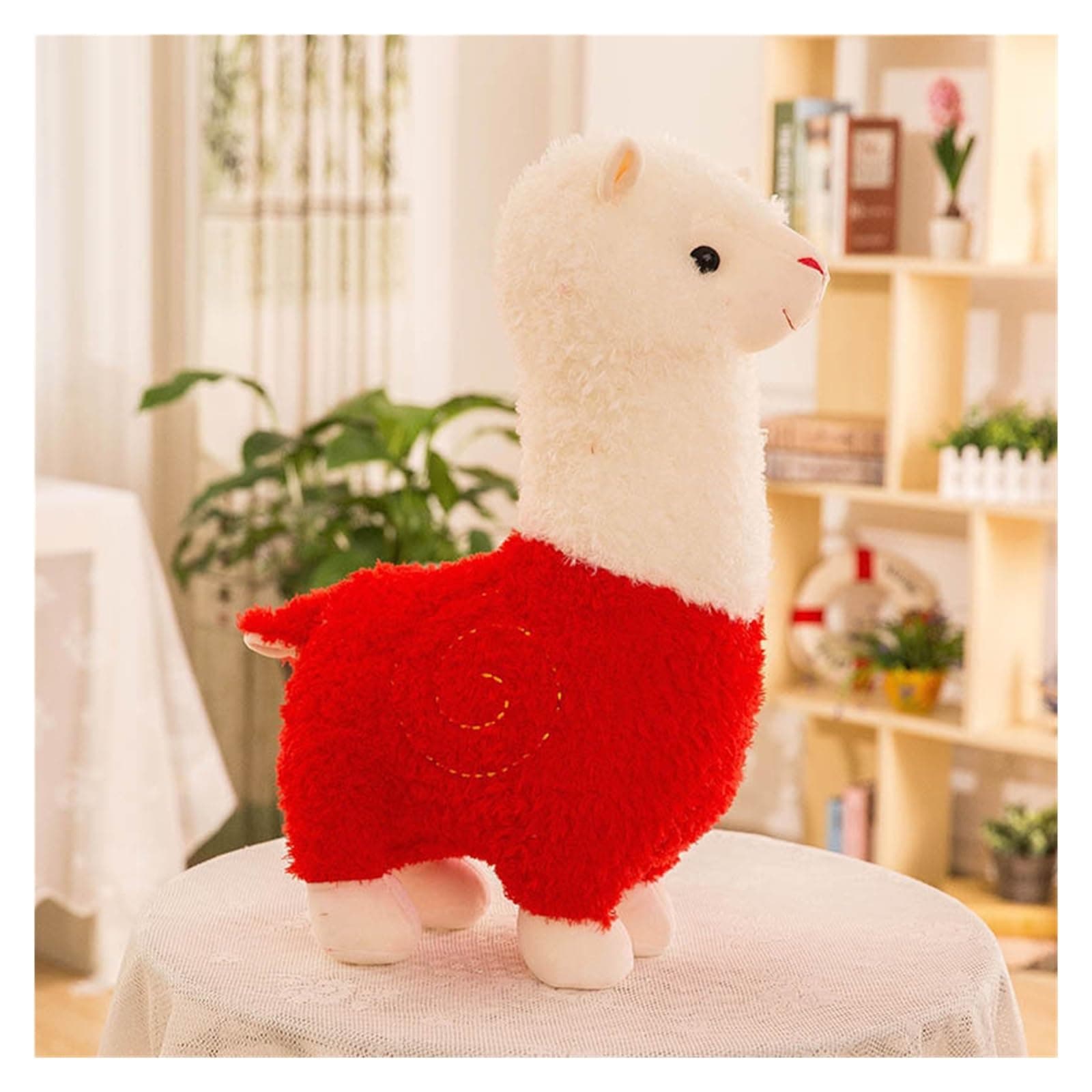 KUKUShining Cute Alpaca Plush Toy for Children and Alpaca Lovers, Also Perfect for Gift Giving and Room Decoration(Red,28cm/11in)