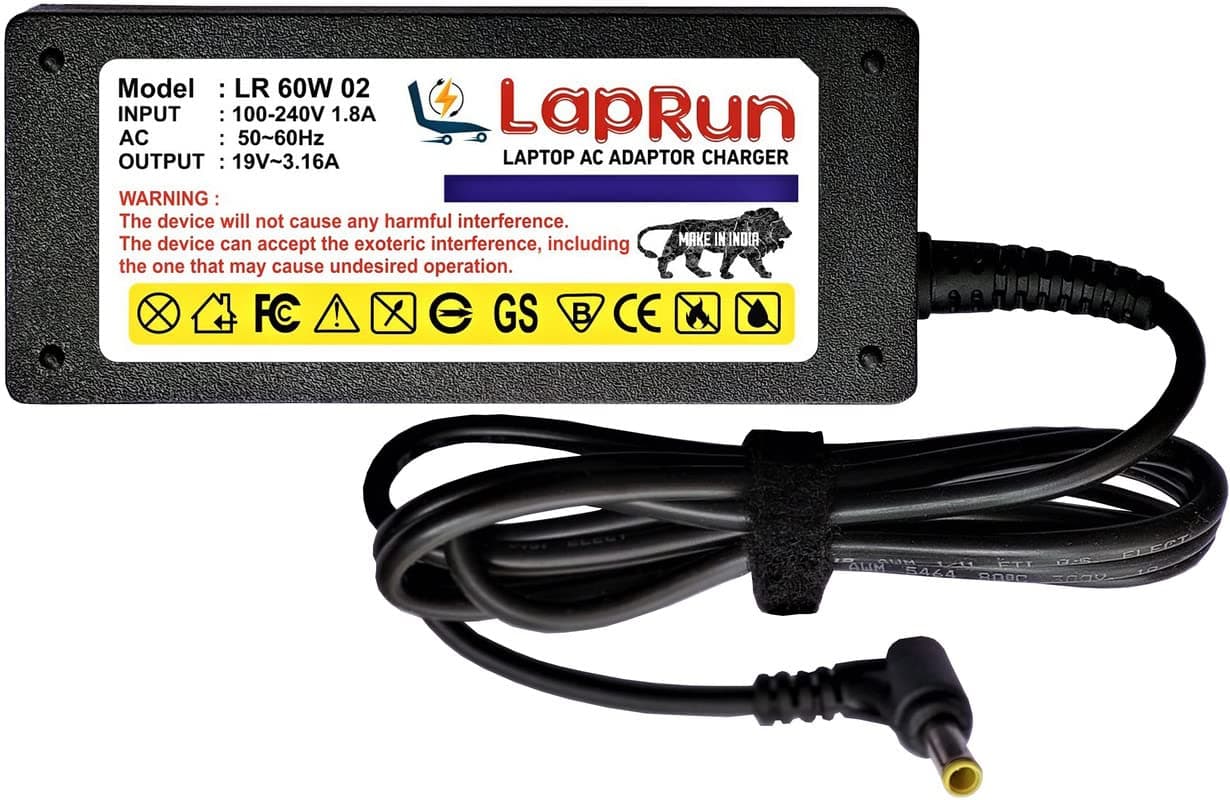 LapRun Laptop Charger Compatible for Samsung Q45-Aura T7100 Damali Laptops of 60W, 19V, 3.16A Pin-5.5x3.0 New Ac Adapter with Power Cord