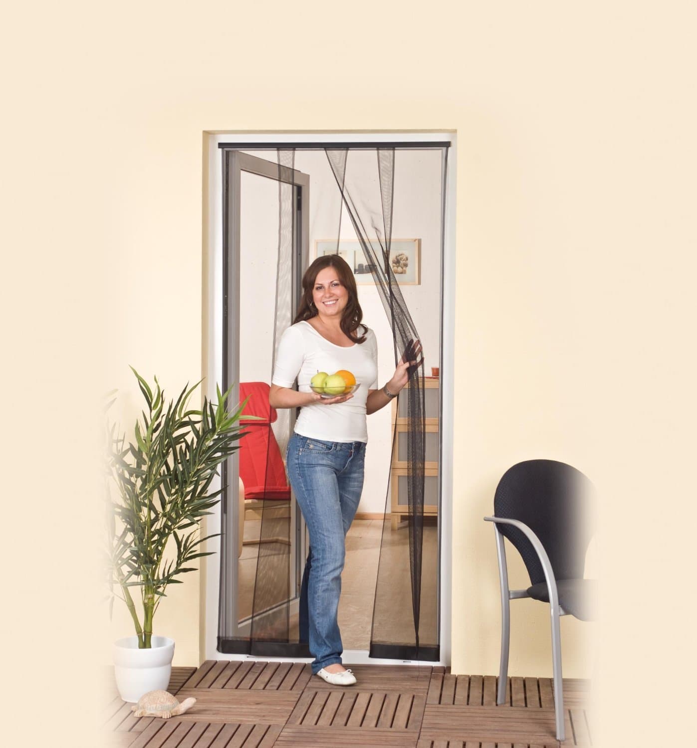 Mosquito Strip Door Curtain - Insect Protection - Slat Fly Screen for Doors up to 110x220cm - XXL - Anthracite