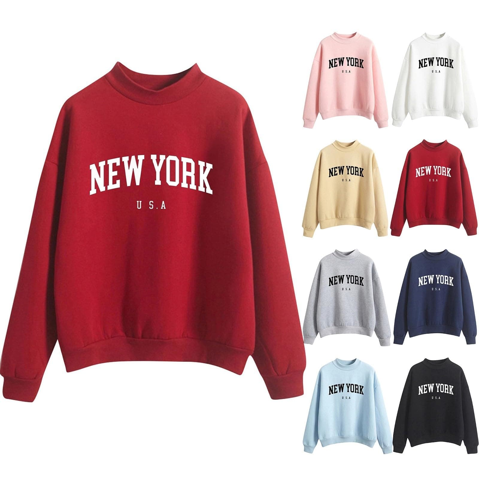 Sweatshirts for Women Uk Crew Neck Long Sleeve Teen Girls Basic Sweatshirt School Juniors Tops Spring Summer Soft Casual Pullover