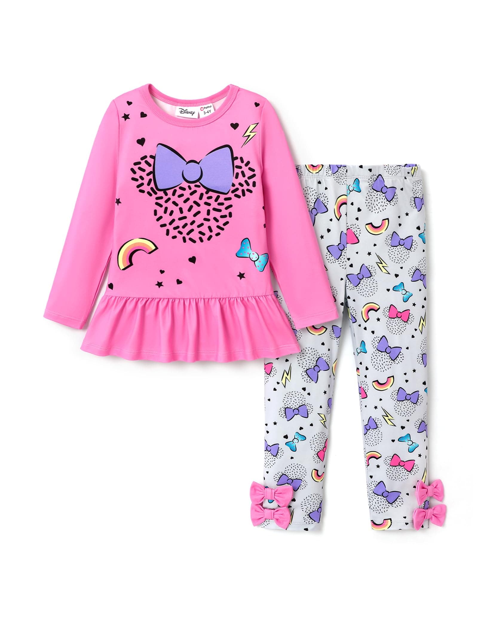 Disney Minnie Mouse Frozen Princess Marvel Toddler Girls Clothes Long Sleeve Sweatshirt + Leggings 2pcs Outfits Set 2-6Y