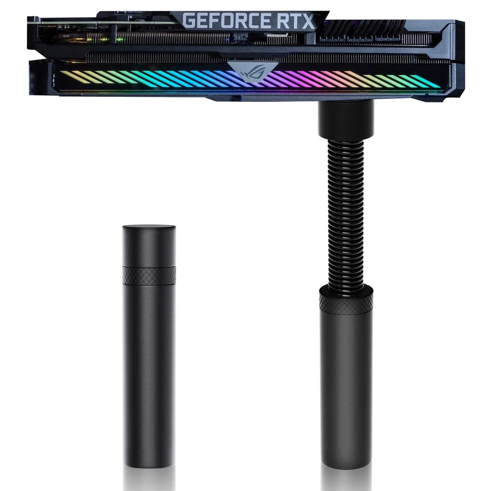 GPU Support Bracket, Graphics Video Card Brace with Height Adjustable, Anti Sag Holder for Universal Graphics Card Sag, GPU Stand with Magnet and Rubber Pad (Black)