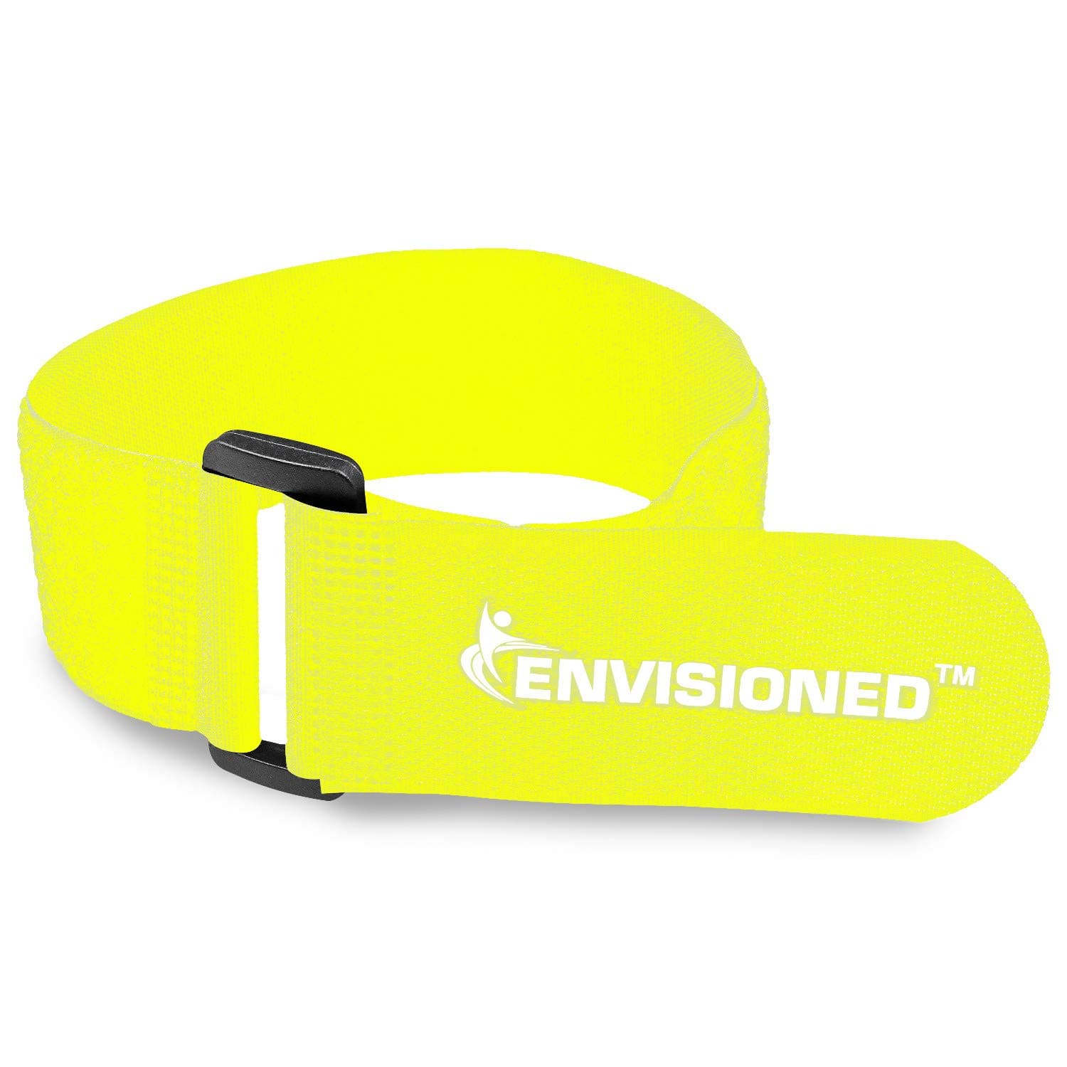 Reusable Cinch Straps 2" x 72" - 2 Pack - Hook and Loop Straps (Neon Yellow)