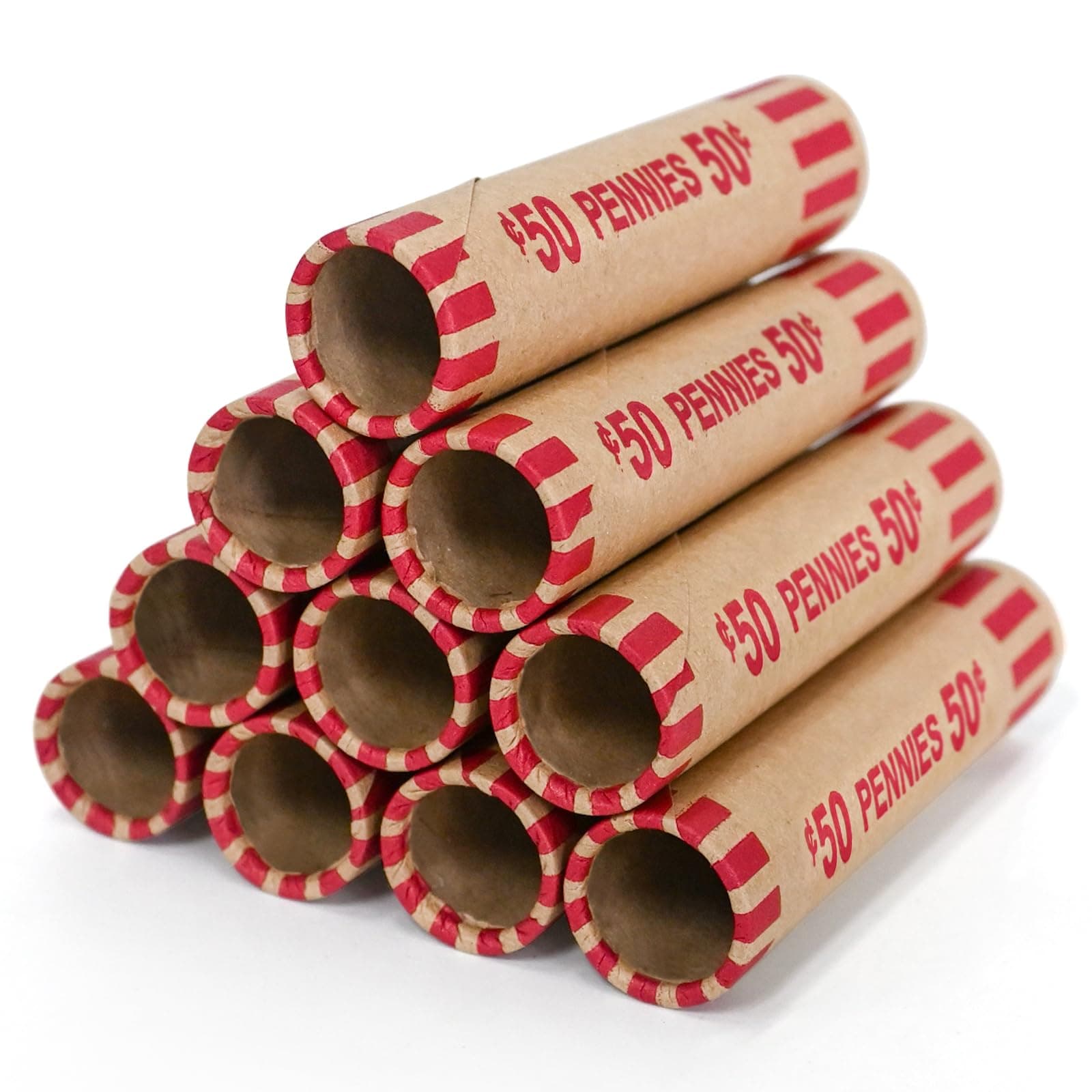 L LIKED 100 PCS Preformed Coin Wrappers Rolls-Pennies