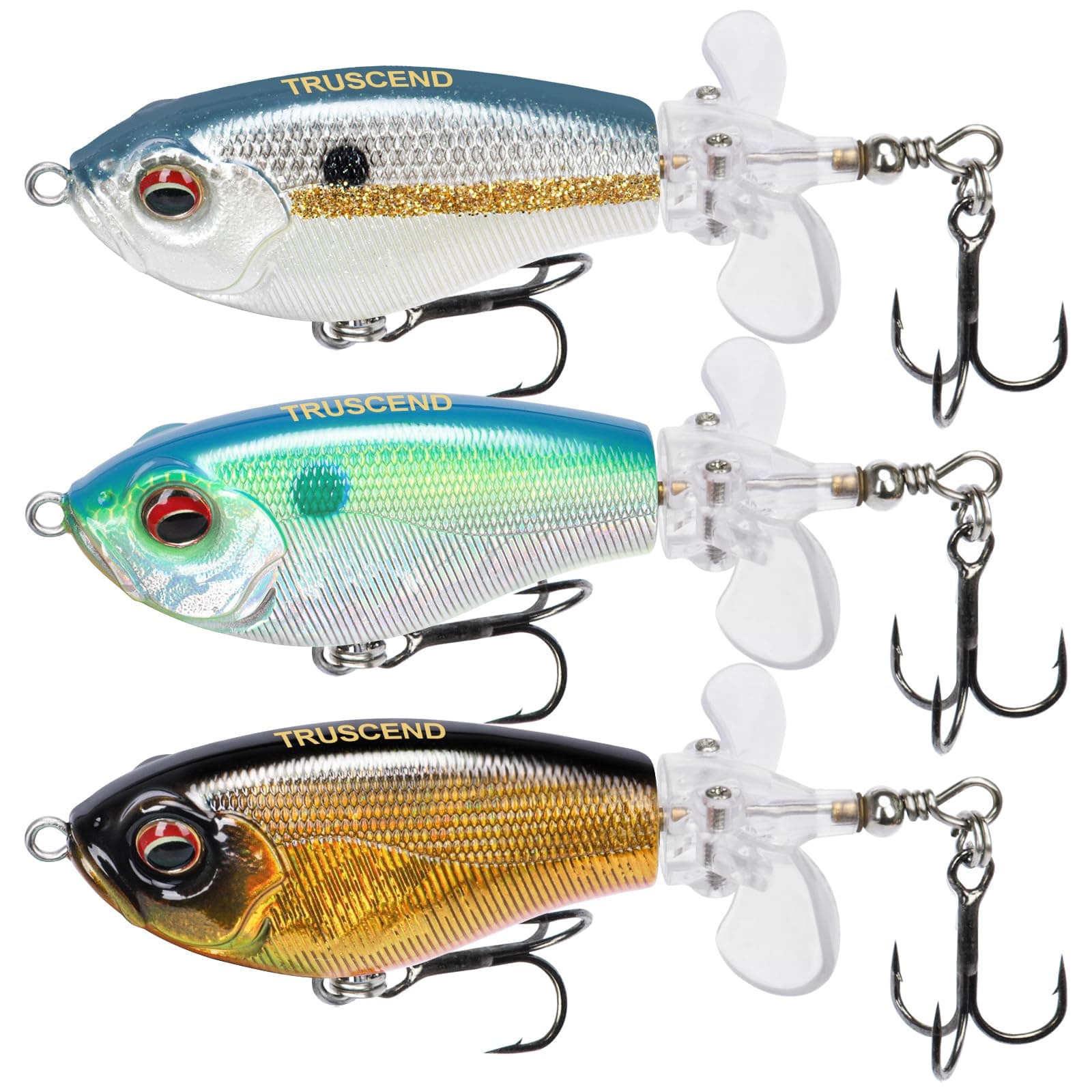 Top Water Fishing Lures with BKK Hooks, Easy Catch Plopper Lure for Freshwater or Saltwater, Floating Lures for Bass Catfish Pike, Surface Wobble PoPobait Bass Baits Fishing Gifts for Men