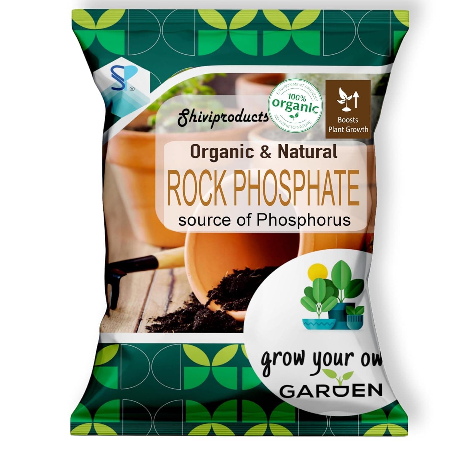 all purpose home gardening Fertilizers for Plants (ROCK PHOSPHATE 1.9kg)