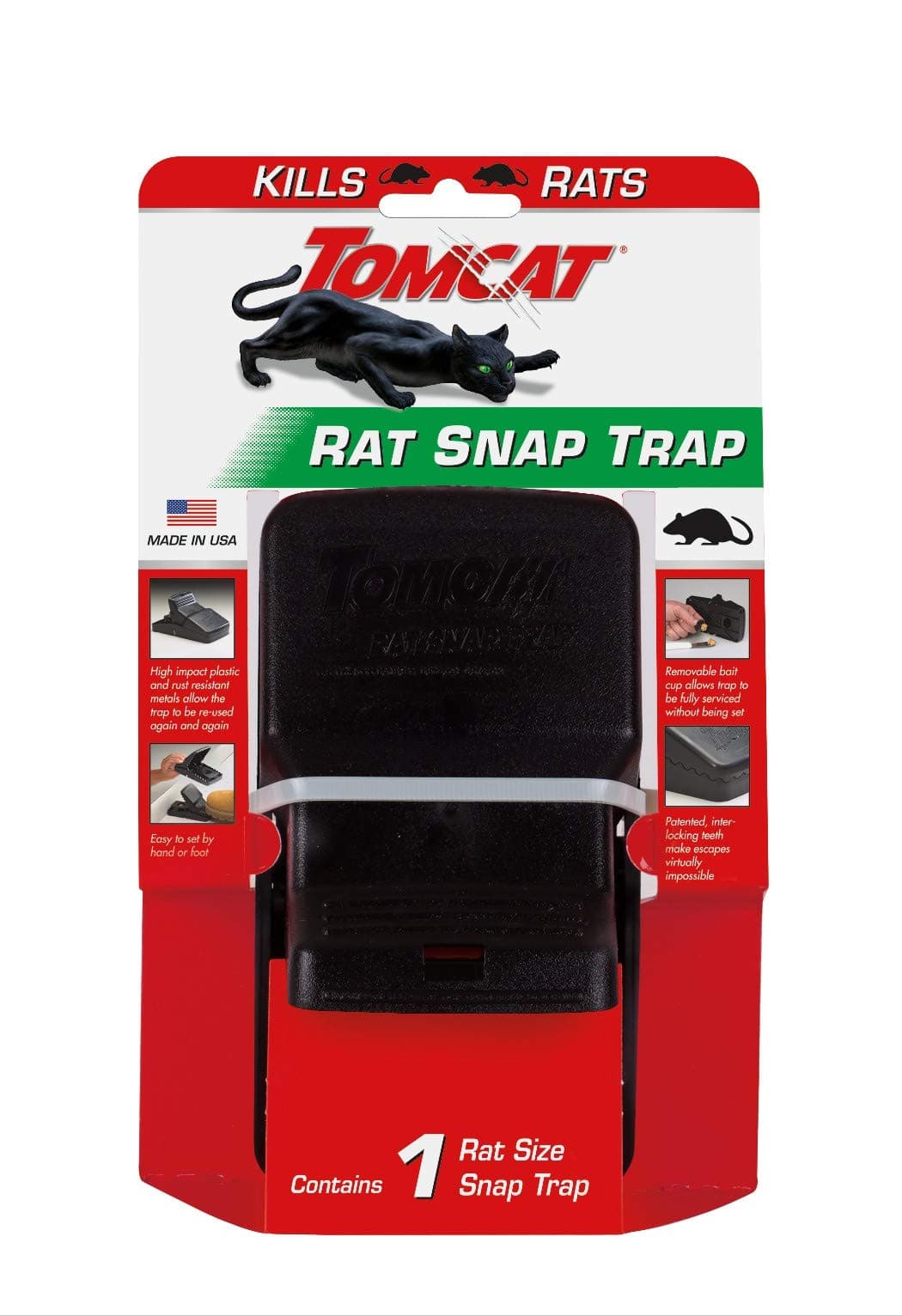 Rat Snap Trap, 1 Rat Size Trap - Reusable - Effectively Kill Rats - Ideal for Home and Farm Use