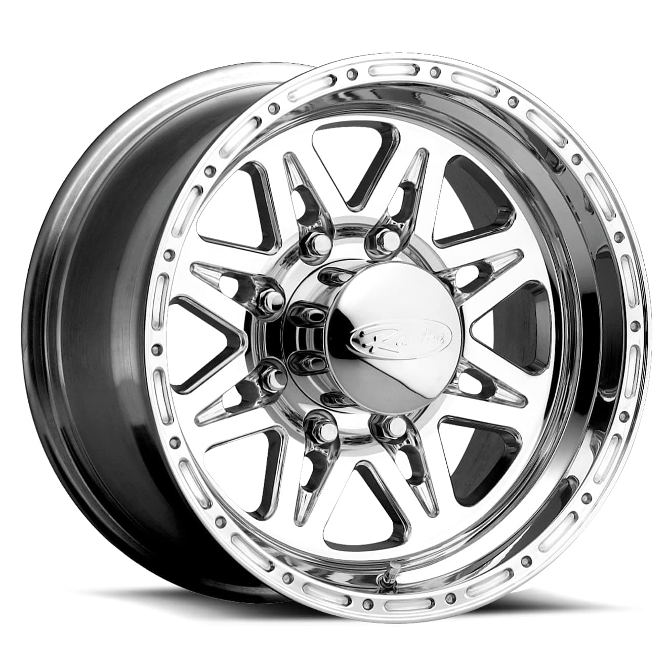 Raceline Wheels 888 RENEGADE Wheel Polished 17X9"8X6.5 Bolt Pattern -12mm Offset/(4.5"B/S) 8 Spoke Aluminum Passenger Car Wheels, Full Size Replacement Chrome Car Rims