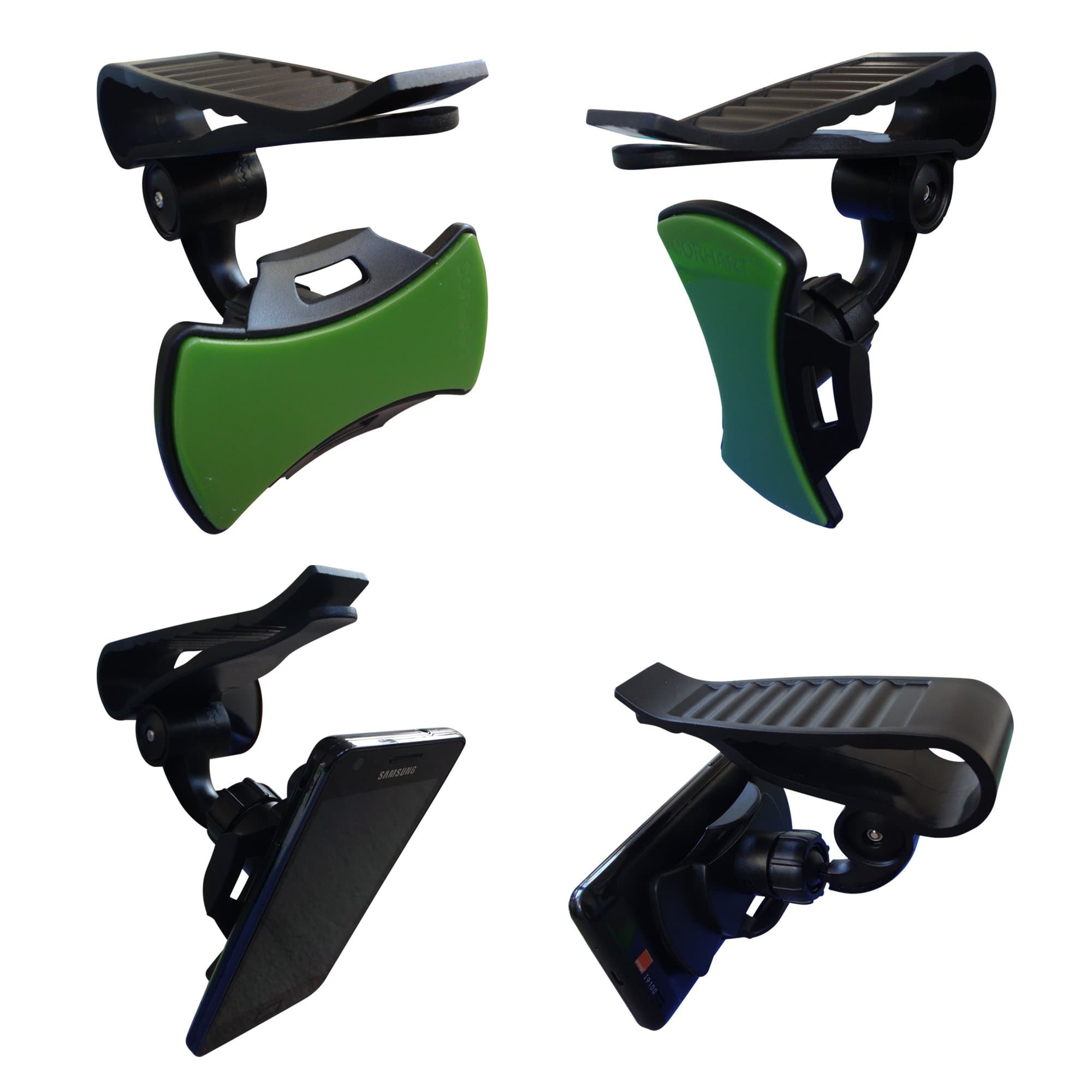 Cell Phone Car Mount - Sun Visor – Universal Holder – Camera Mount - Phone Mount – 360 Degree Rotation – Easy To Use – Simple Design – New Gripgo Technology - Portable - Fits most types of Mobiles – Smartphones - Apple iPhone – Samsung – HTC – Blackberry – Nokia – Improves Driver Visibility –