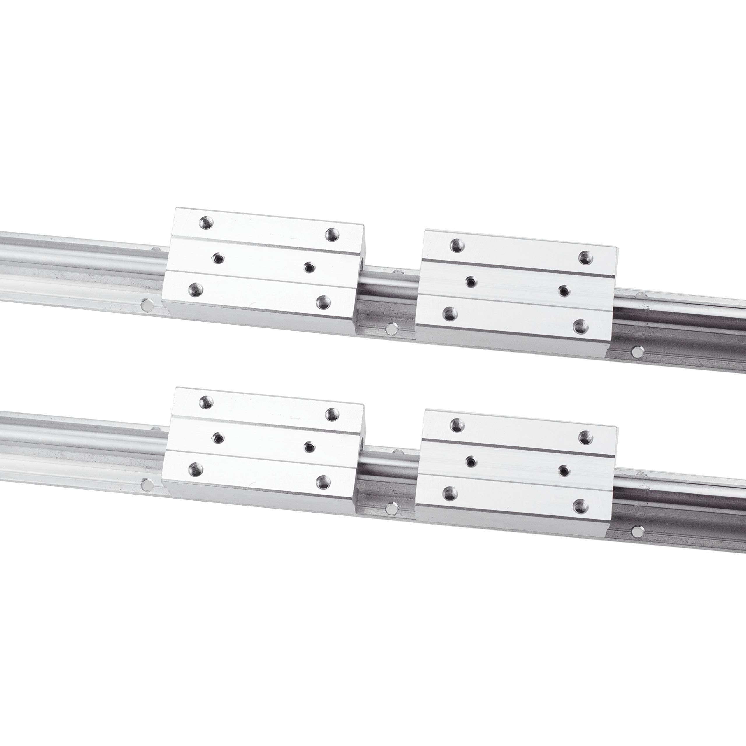 Linear Rail CNC Parts SBR16 700mm/ 27,56inches 16mm 2 pcs Fully Supported Linear Rail + 4pcs SBR16LUU Block Bearing