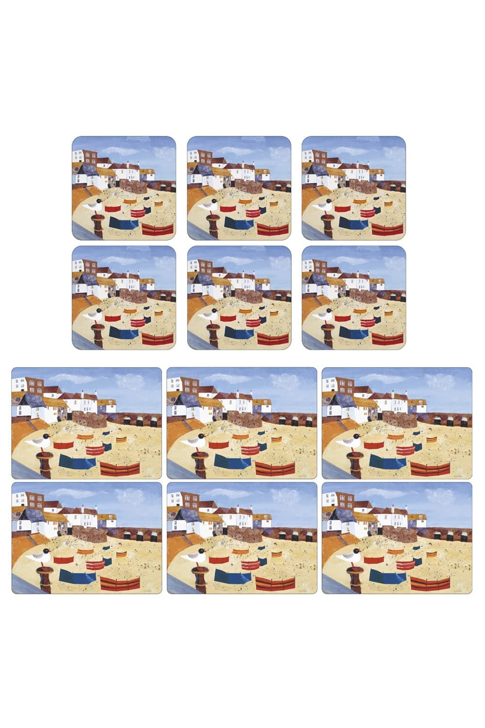 Pimpernel St Ives Windbreak, 6 Placemats + 6 Coasters