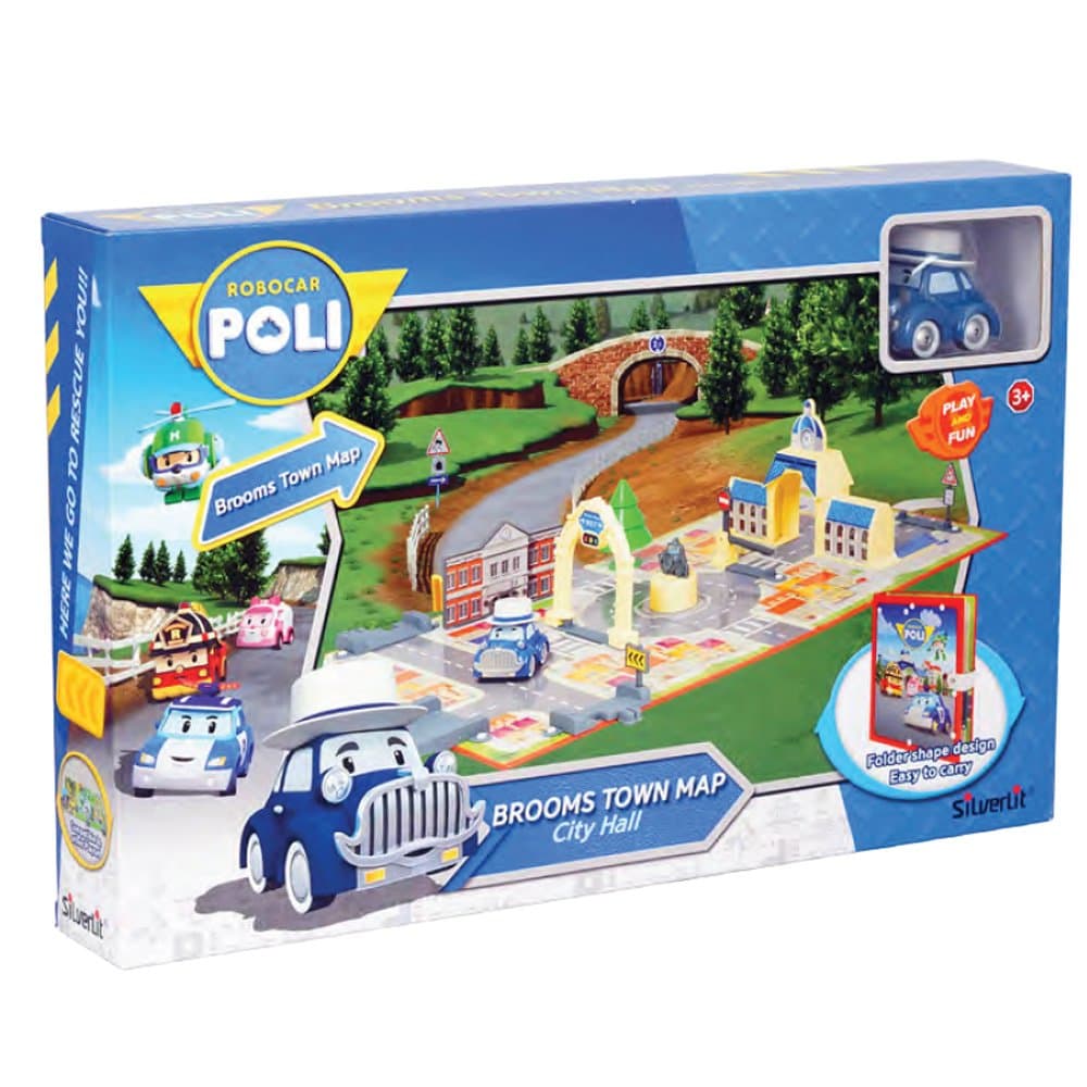 Rocco Toys 83279 – Robocar Poli Broom Town Map City Hall