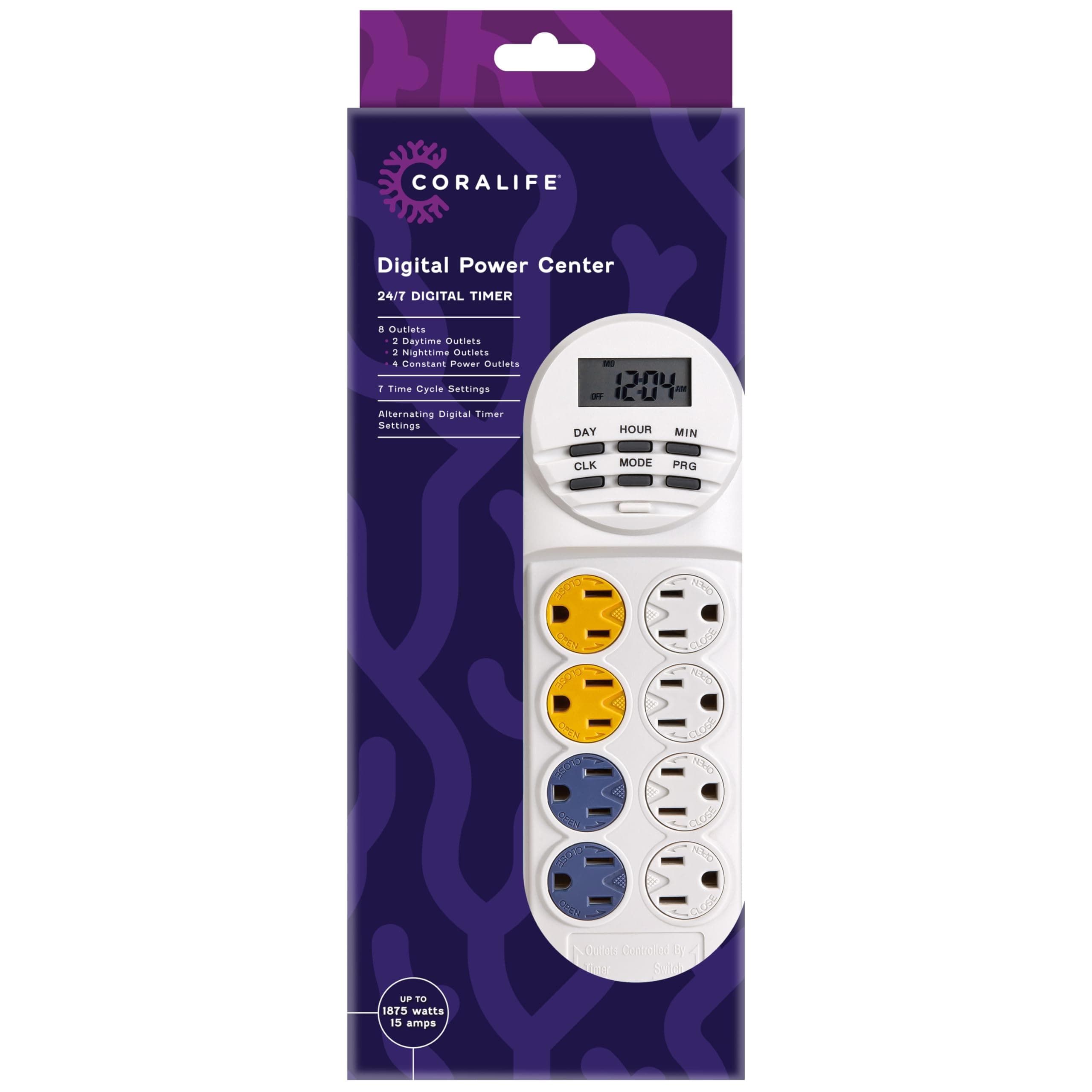 Coralife Digital Power Center 24/7 Digital Timer, Up to 1875 amps