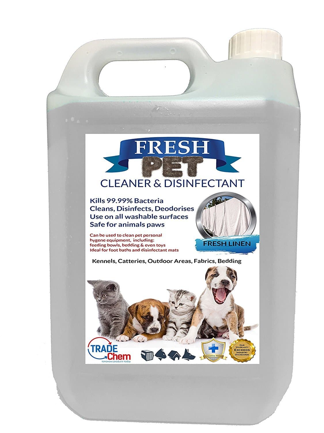 Fresh Pet Kennel/Cattery Disinfectant and Deodoriser - 5L (LINEN FRESH)