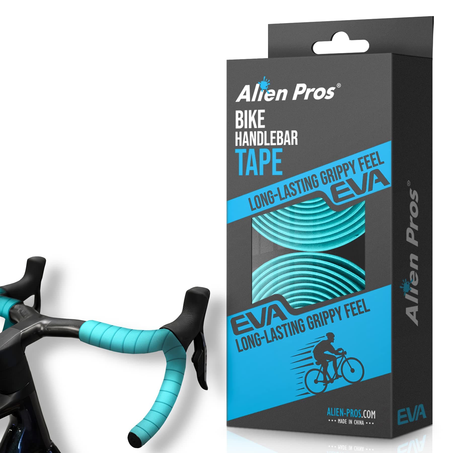 Alien Pros Bike Handlebar Tape EVA (Set of 2) Black Red White Blue Pink Green - Enhance Your Bike Grip with These Bicycle Handle bar Tape - Wrap Your Bike for an Awesome Comfortable Ride