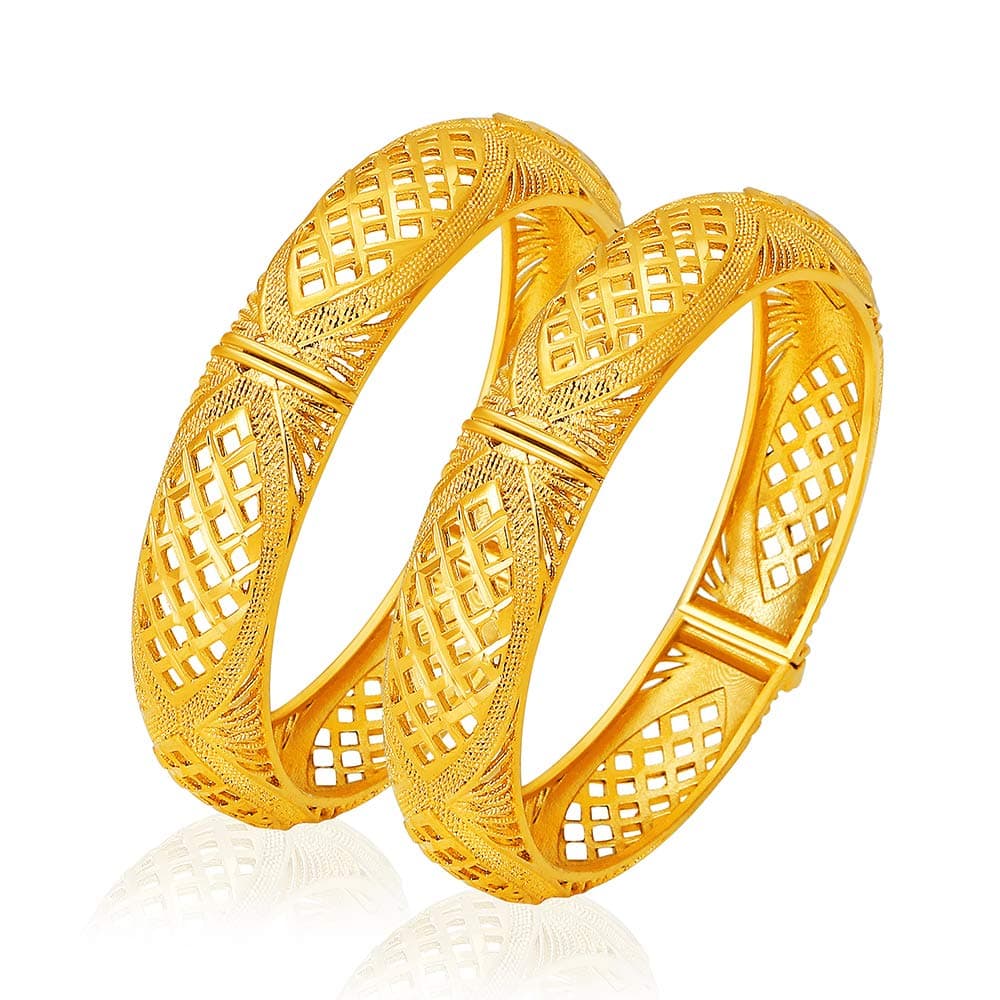 Ethlyn Valentine's Day Gift for her 2PCS/lot Dubai Arab Gold Jewelry 24K Gold Plated bangles bracelets for women