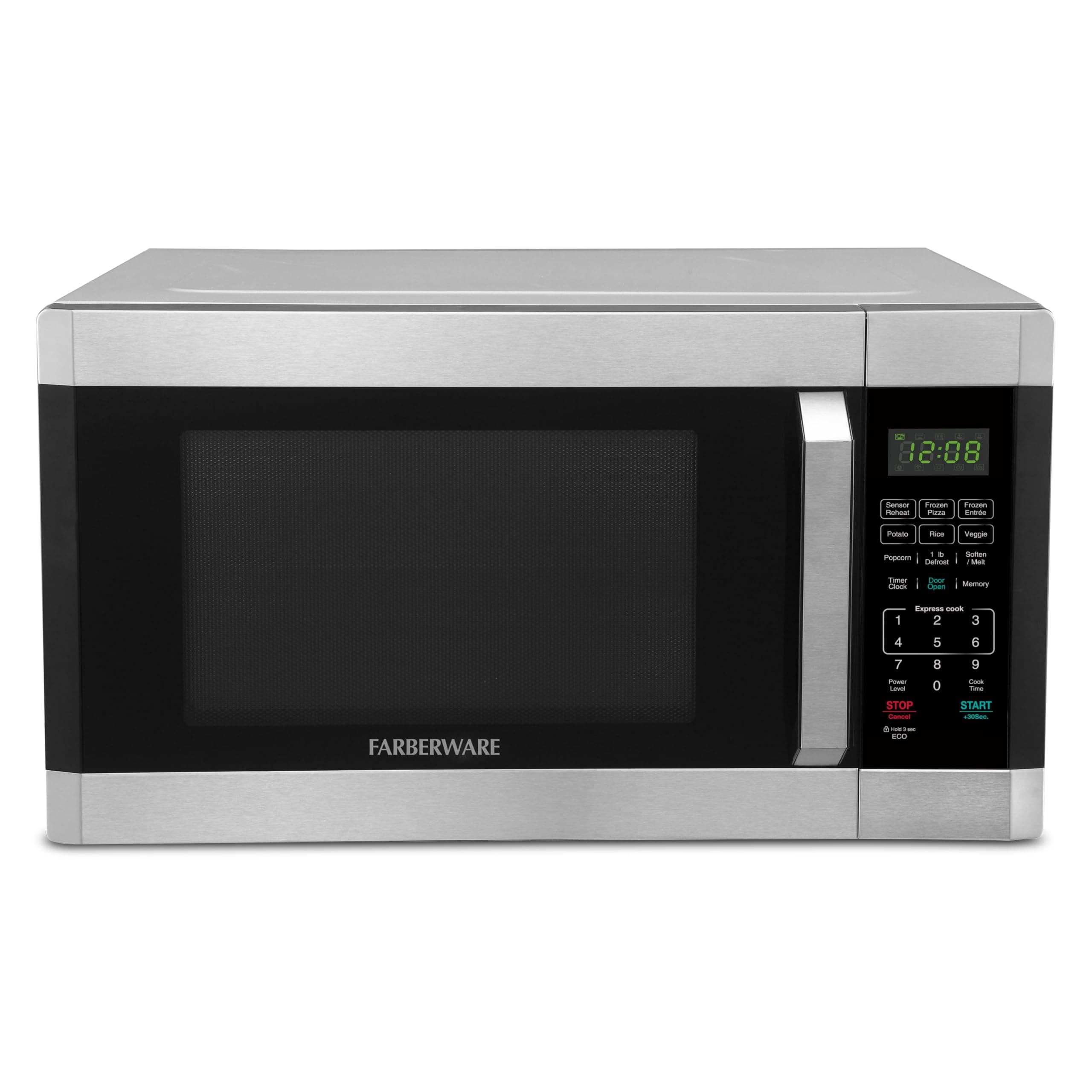 1.6 Cu. Ft. Countertop Microwave Oven – 1100 Watts Power, Smart Sensor Auto Cook Settings, Defrost, Easy Clean and Child Safety Lock - Stainless