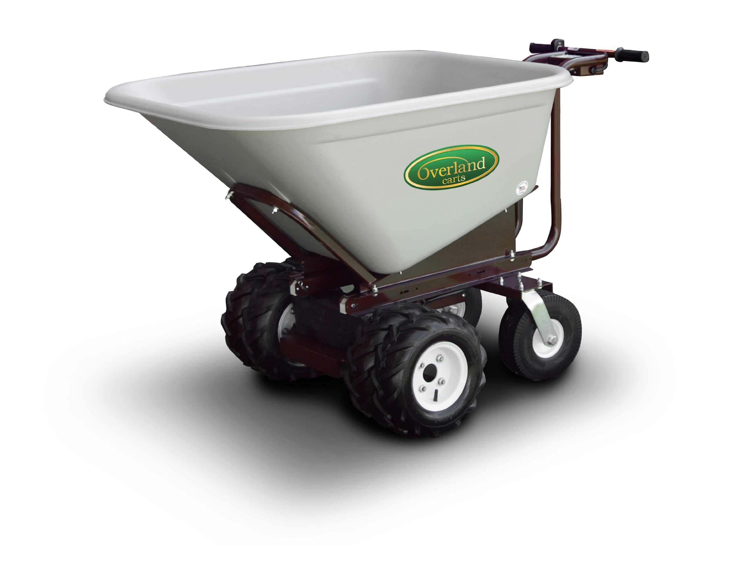 Heavy-Duty Powered Dump Cart with 10-Cubic-Foot Hopper on 27-Inch Chassis, 750-Pound Capacity
