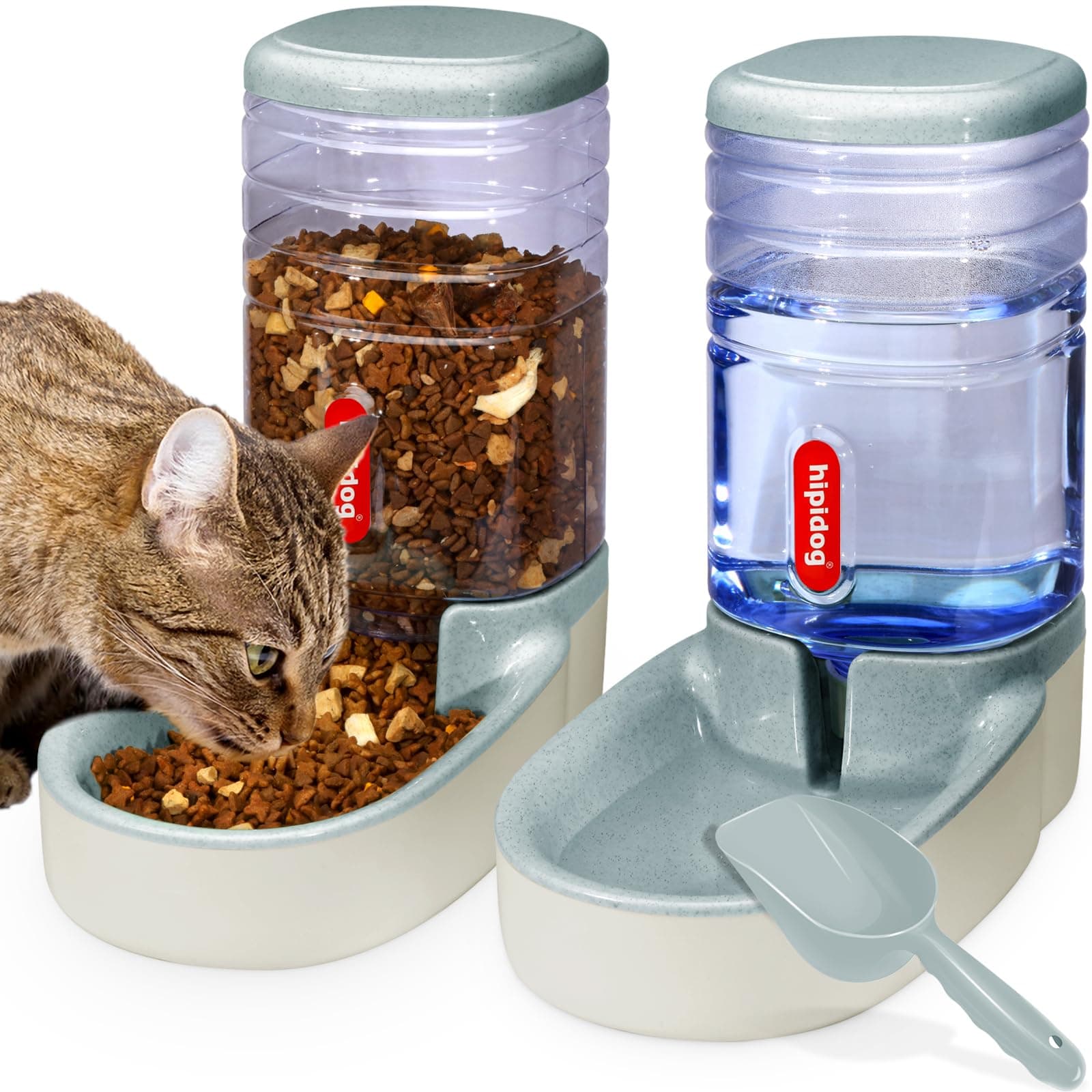 Automatic Pet Feeder Small&Medium Pets Automatic Food Feeder and Waterer Set 3.8L, Travel Supply Water Dispenser for Dogs Cats Pets Animals