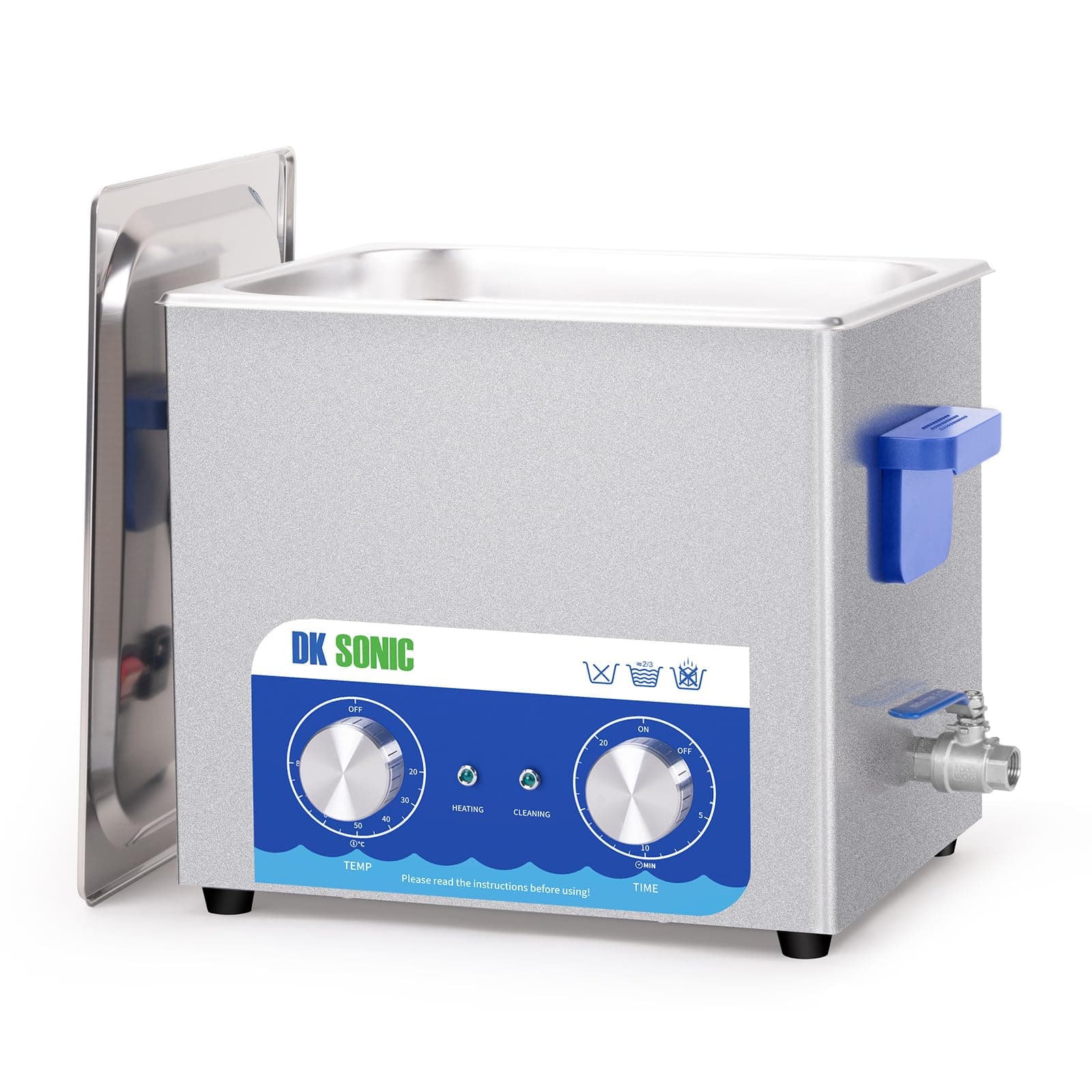 DK SONIC Ultrasonic Cleaner,10L 240W Sonic Cleaner with Heater&Mechanical Timer,Ultrasonic Carburetor Cleaner for Cleaning Gun,Engine,Carburetors,Chains(Include Basket)