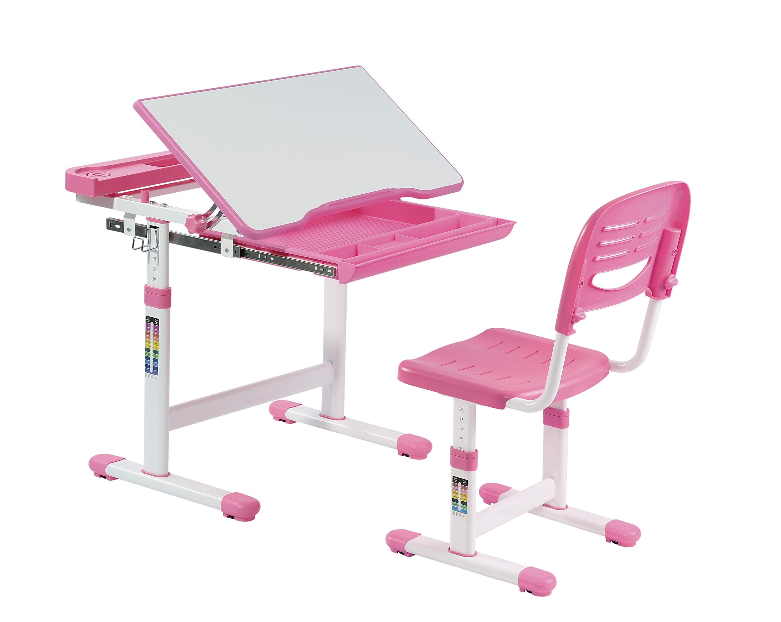 KIDOMATE Kids Auto Height Locking and Tiltable/Partitioned Desk and Chair Set (for 3-14 Years Age)