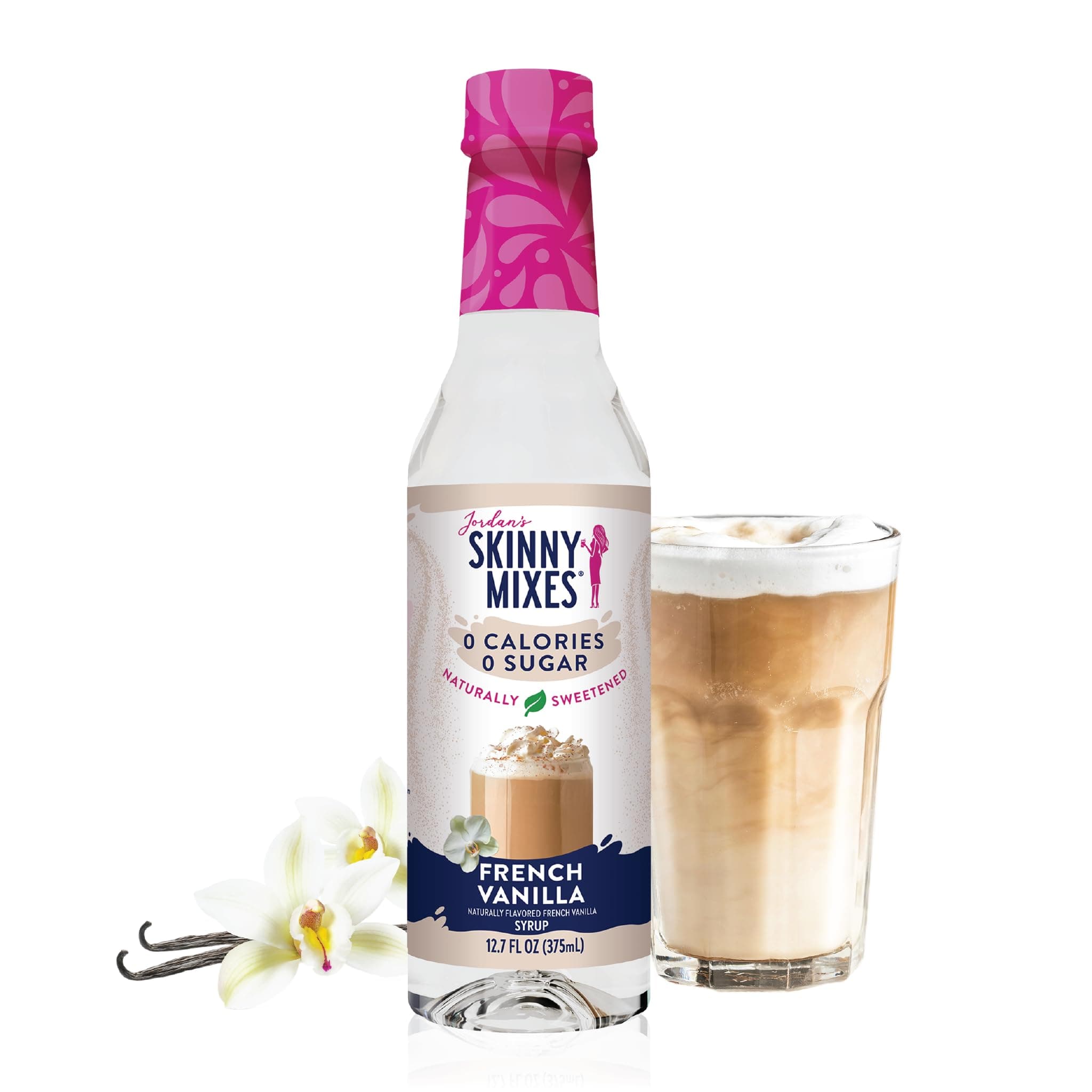 Jordan's Skinny - Naturally Sweetened French Vanilla Syrup - 375ml, 12.7 Fl Oz (Pack of 1)