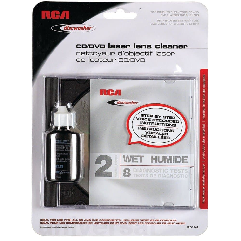 DISCWASHER RD1142 CD/DVD Laser Lens Cleaners (2-Brush; Wet) by Discwasher