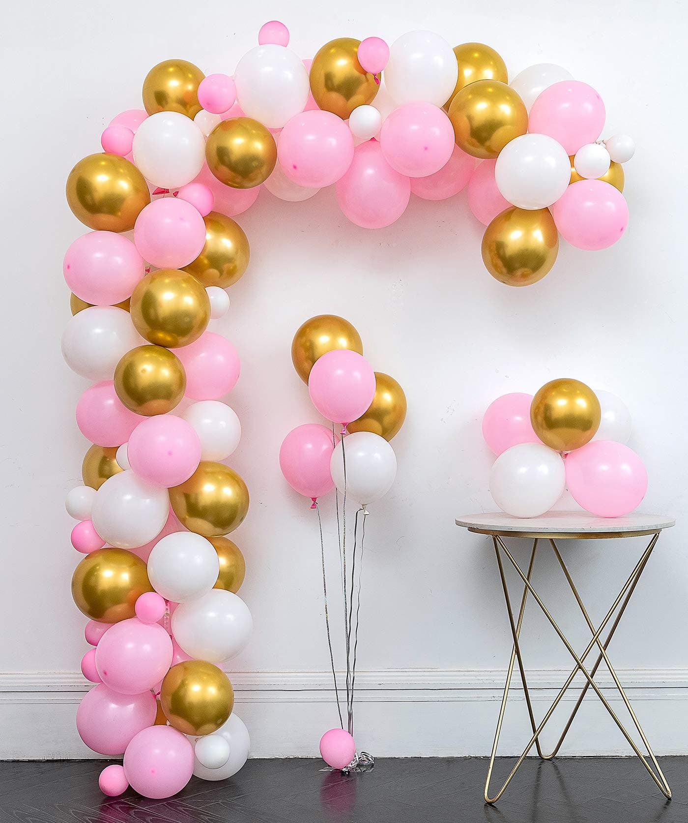 Hot Pink Party Balloons 114 Pcs Garland Kit (Pink.Rose red g Old.White.Peach. ) Gold Letter Balloons&Tying Tools+Decorating Strip+Gule Dots+Flower Clips+Ribbon Birthday Blush Decoration Wedding
