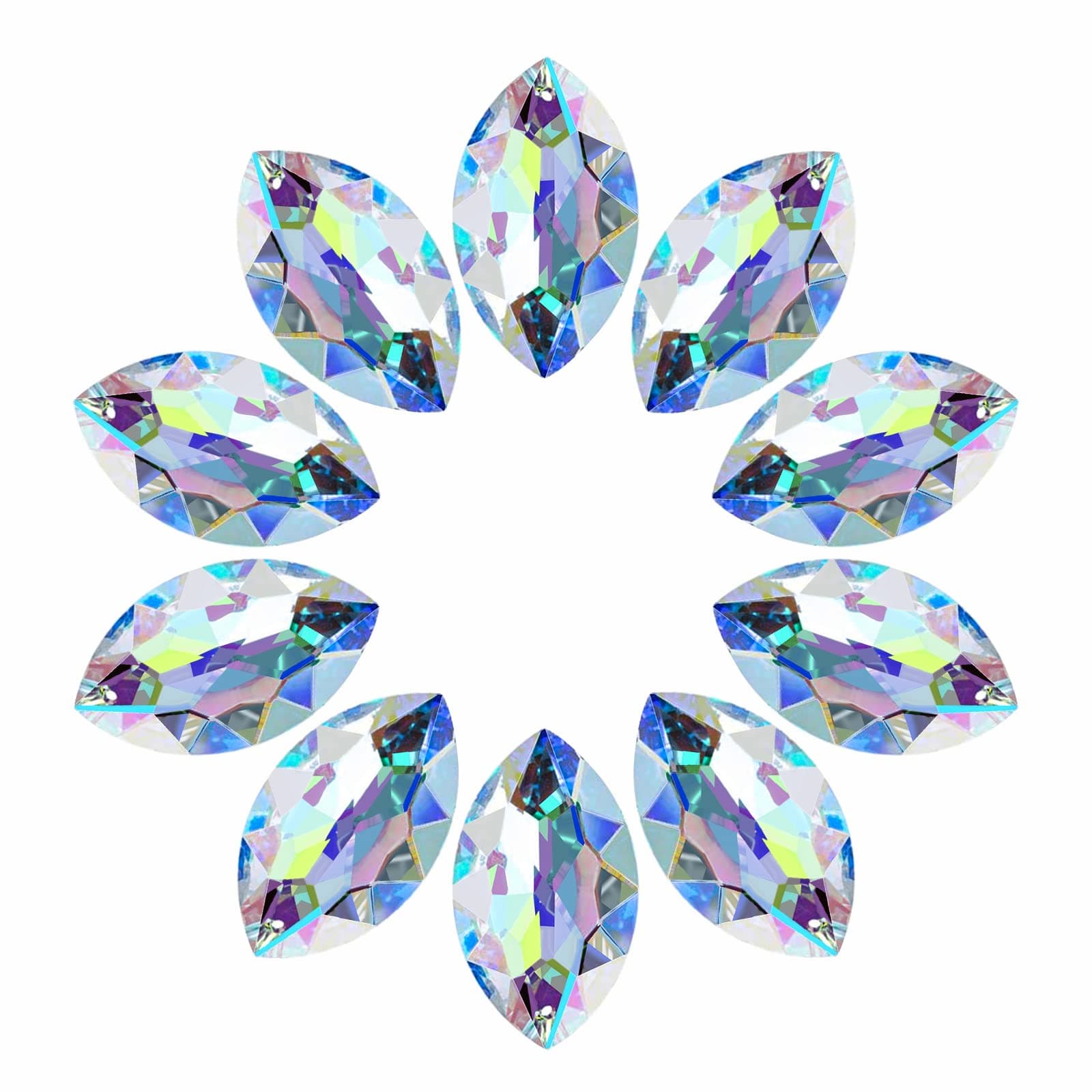 LoveUnited10pcs Crystal Pendants 1.5"/38mm Crystal Suncatcher - Hanging Crystals Prisms for Windows, FengShui, Hanging Ornament for Decoration, Chandelier Crystals Replacement (Color)