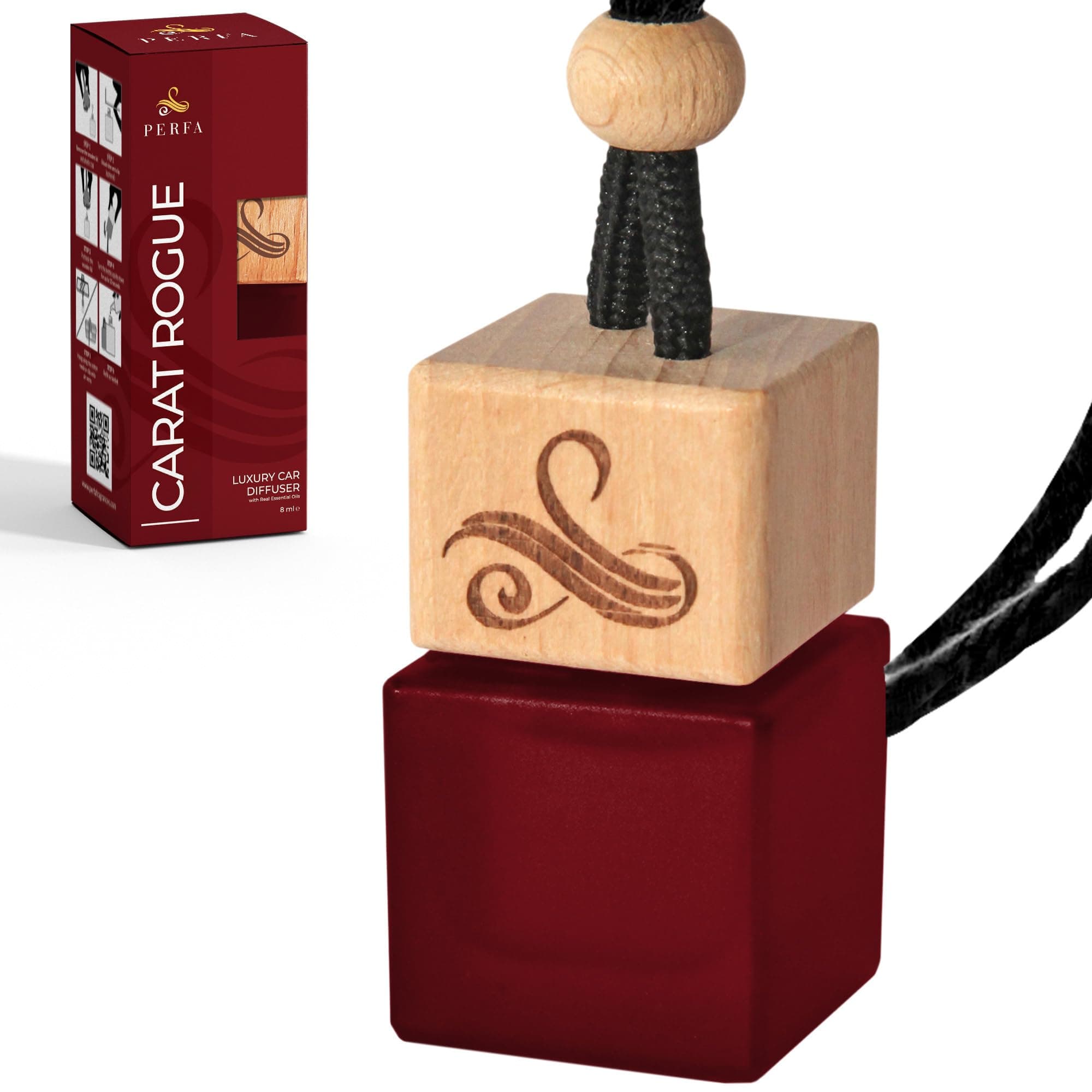 Car Freshener Scent For Women Inspired | B.accarat Car Air Freshener With Floral Amber Jasmine Saffron Clean Musk | Long-Lasting Perfume Style Automotive Fragrance Oil Diffuser | Carat Rouge by Perfa