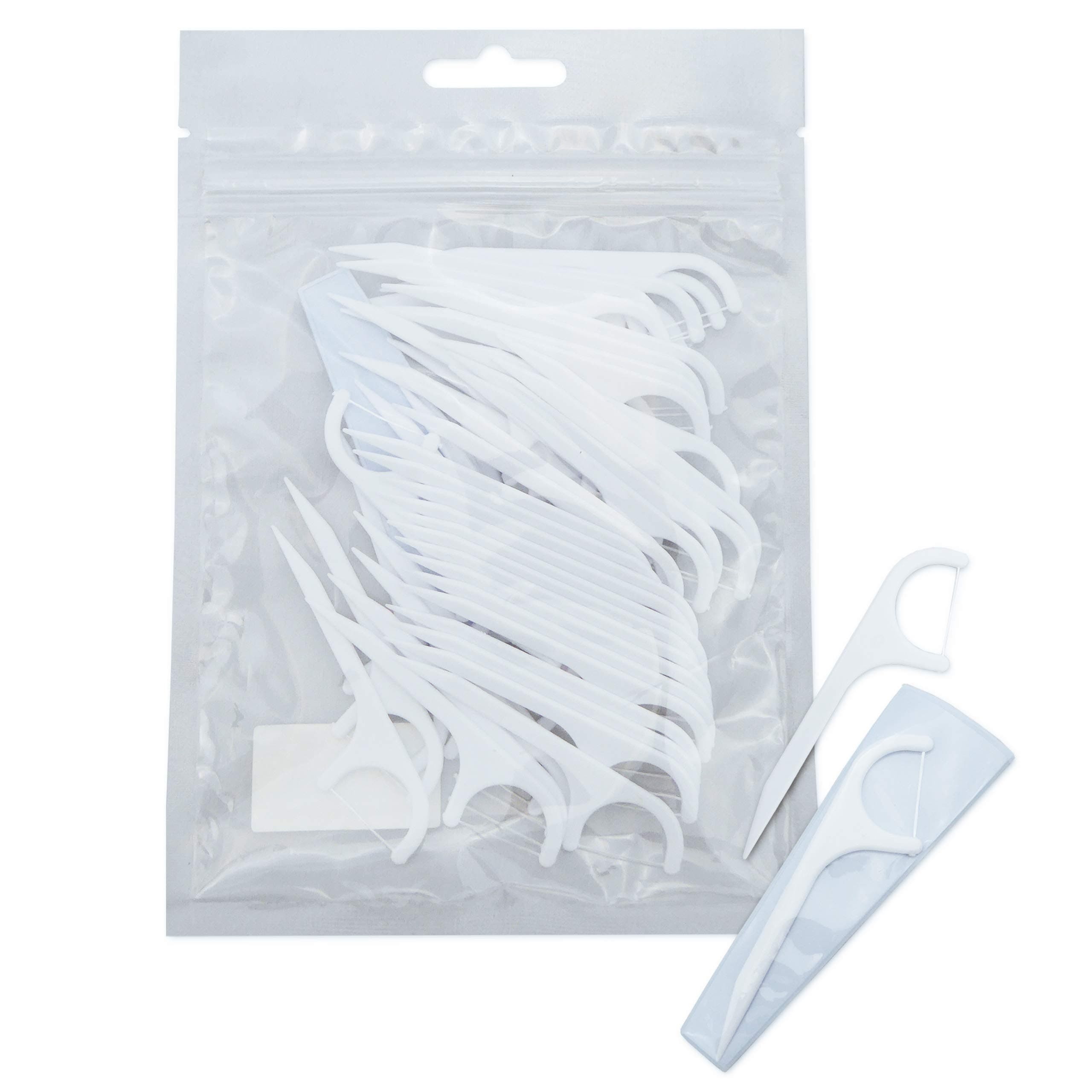 100 Dental Floss Tooth Picks ~ 2 x 50 pcs in Resealable Bags Clean Between Teeth