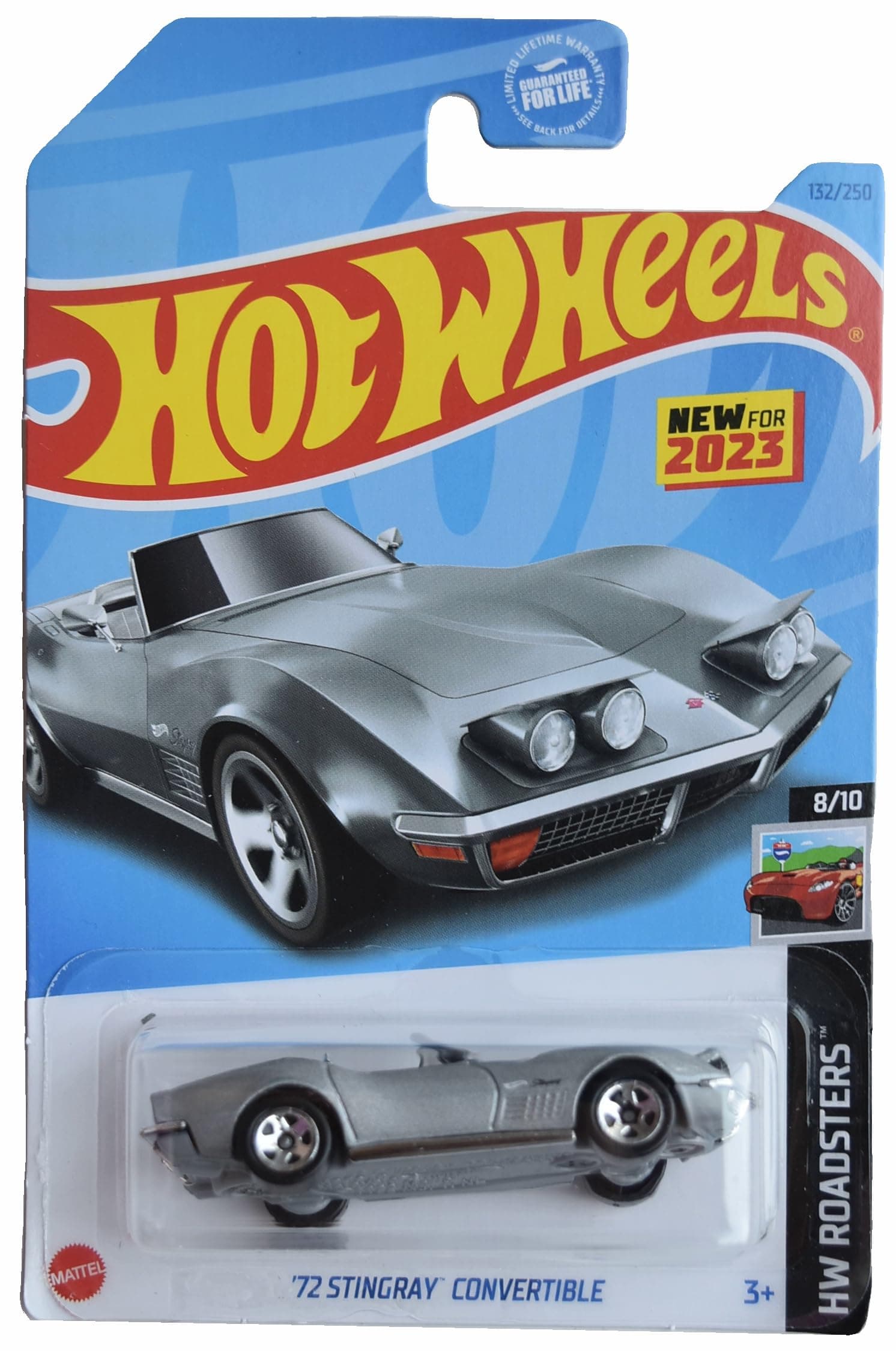 Hot Wheels '72 Stingray Convertible, HW Roadsters 8/10 [Silver] 132/250