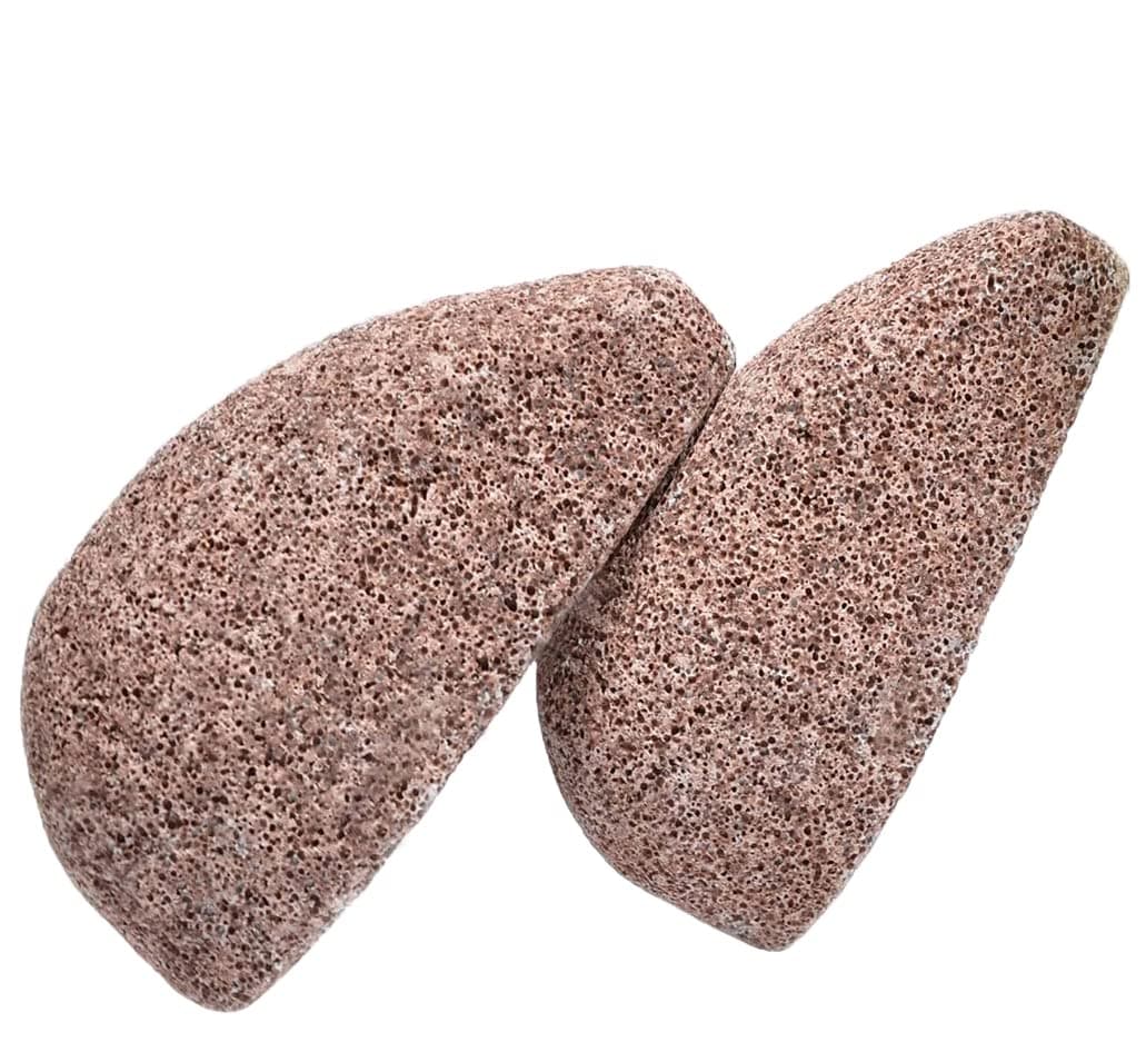 2 Pcs Pumice Stone Feet Care - Callus Remover Natural Skin Care Product for Dry Dead Hard Foot Hands Face Body Cracked Heel, Coffee, 3.7x3.1x1.9 inches / 8x4x4 cm