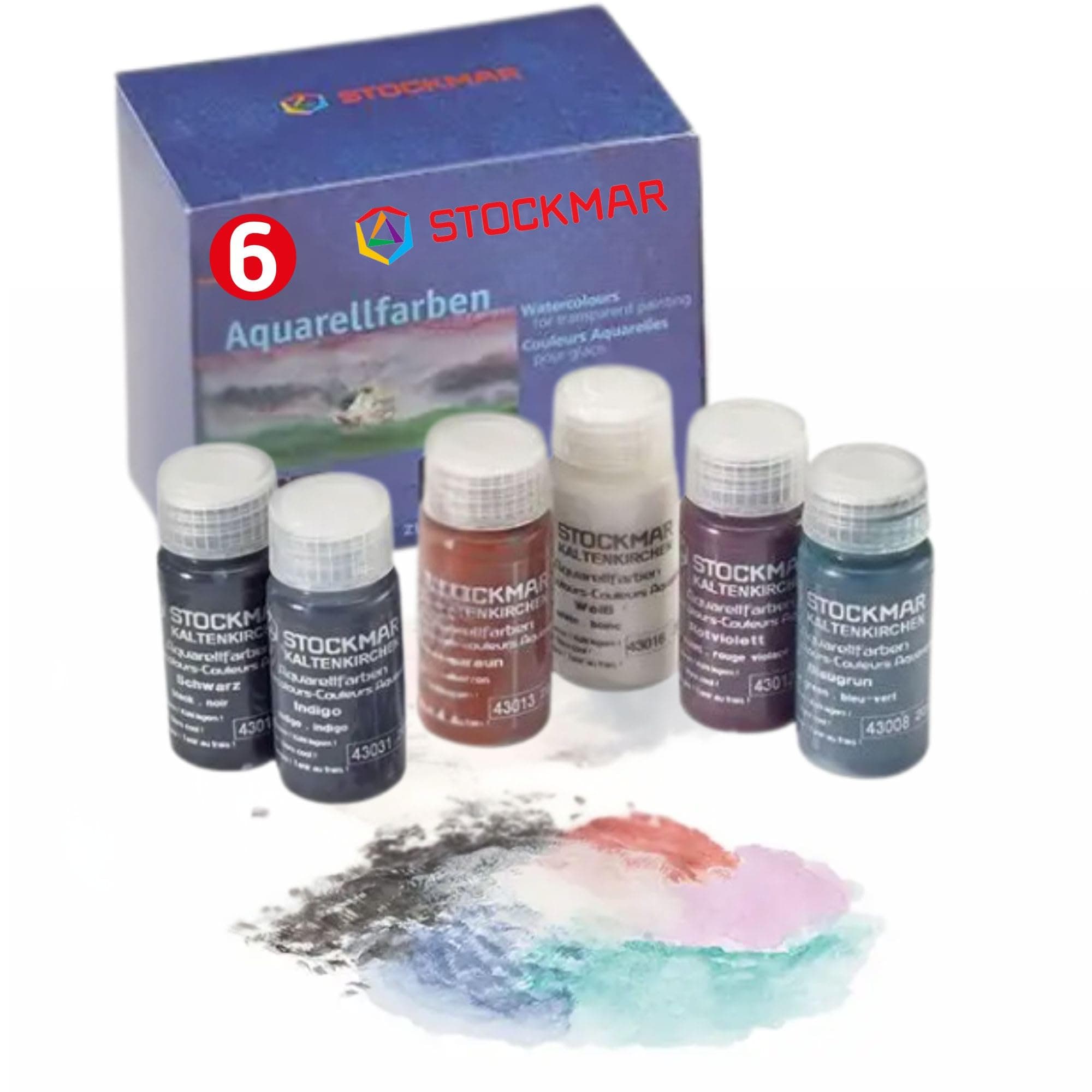 Watercolor Paint Supplementary Set – 6 Assorted Colors (20 ml Bottles) | Non-Toxic Artist-Grade Paints for School, Art, and Waldorf Education | Made in Germany