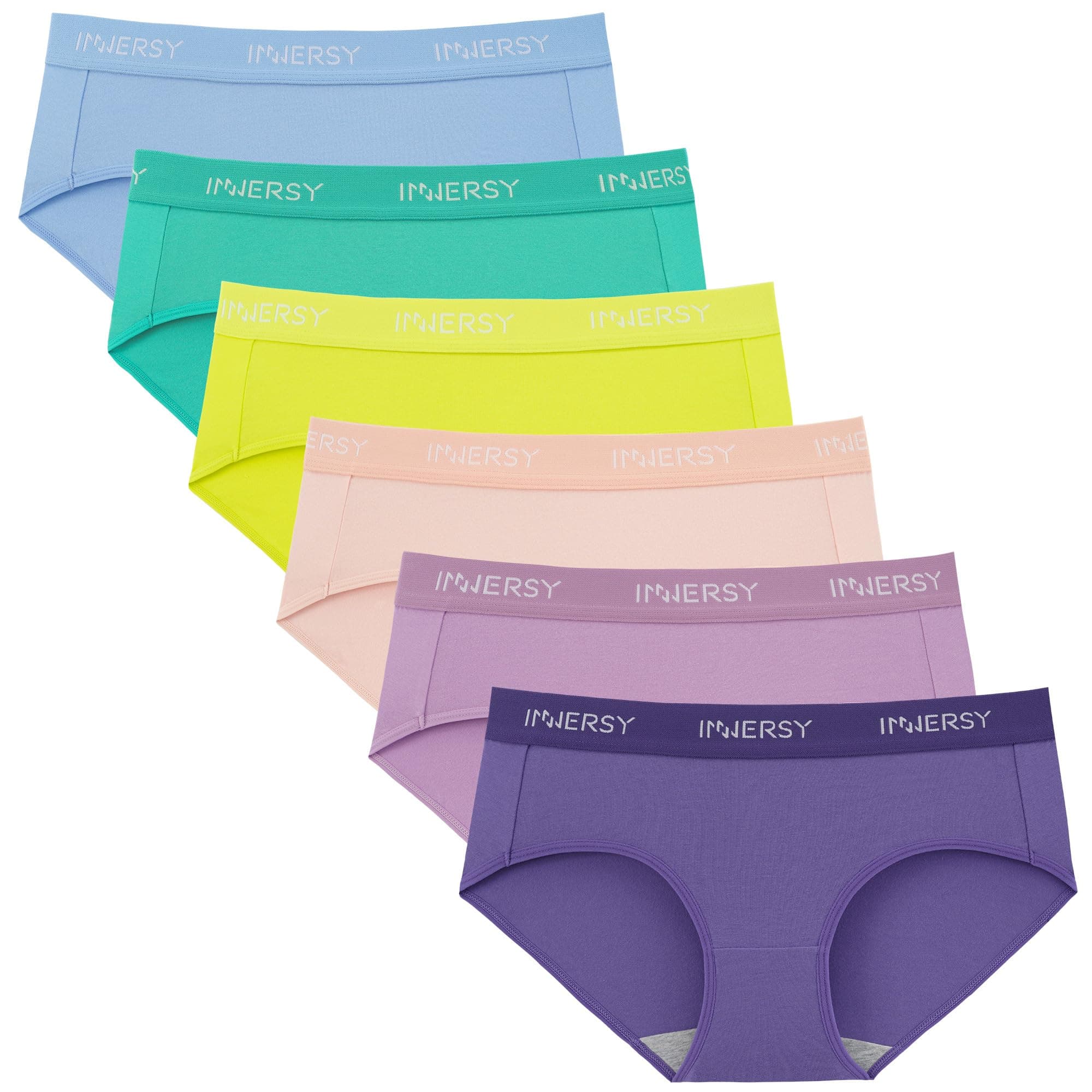 Women Underwear Cotton Knickers Ladies Mid Rise Briefs Comfy Hipster Panties Pack of 6