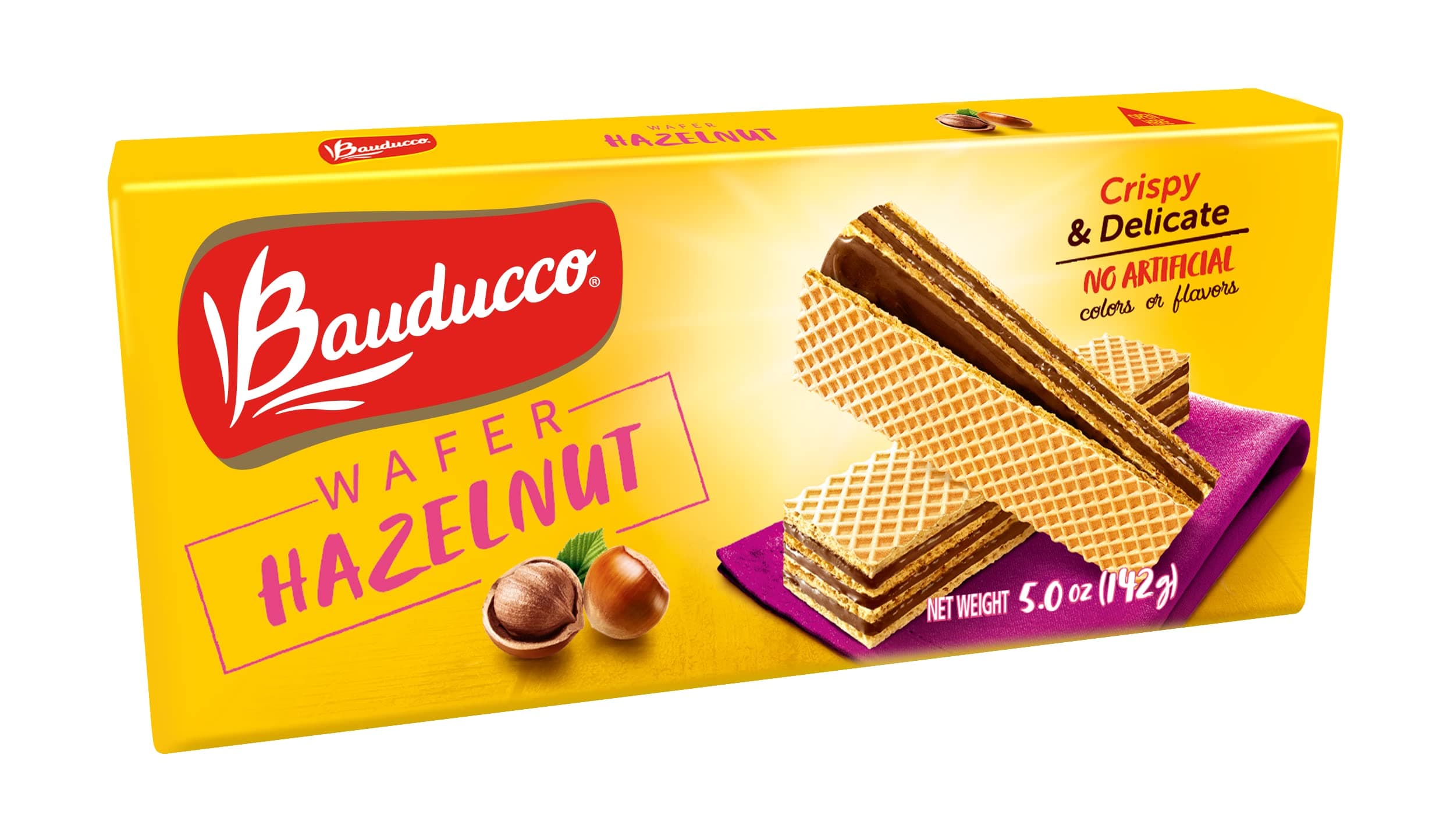 Hazelnut Wafers - Crispy Wafer Cookies With 3 Delicious, Indulgent Decadent Layers of Hazelnut Flavored Cream - Delicious Sweet Snack or Desert - 5.0 oz (Pack of 1)