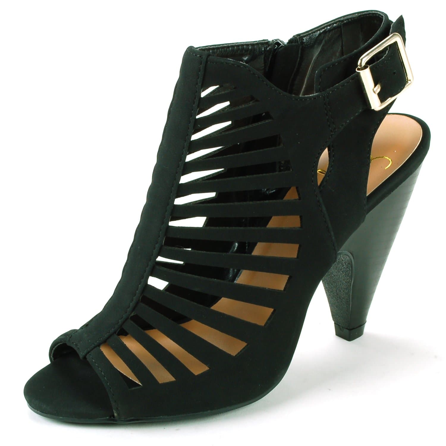 Delicious Women's Black Sexy Peep Toe Pumps:Black, Size:7.5