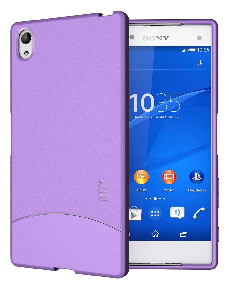 Xperia Z5 Premium Case, TUDIA Full-Matte Arch TPU Bumper Protective Case for Sony Xperia Z5 Premium Version (Purple)
