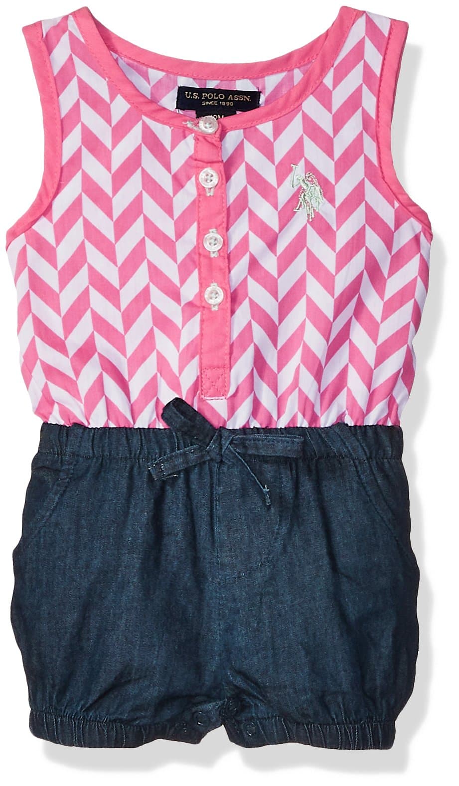 U.S. Polo Assn. Baby Girls' Henley Romper