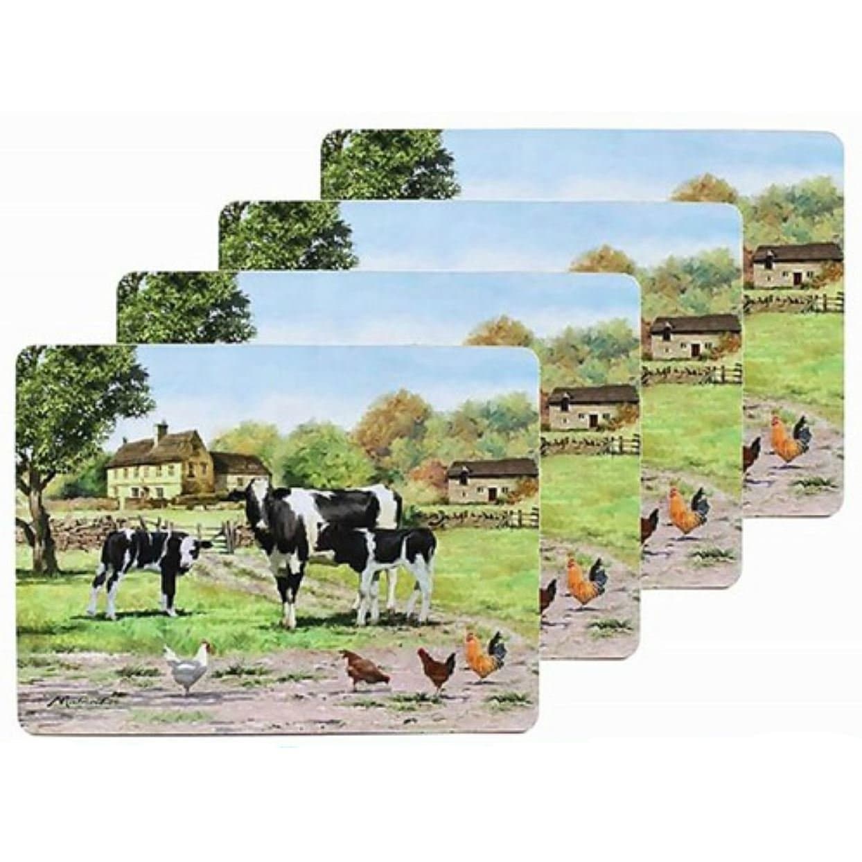 Macneil Farmyard Cow Placemats - set of four.