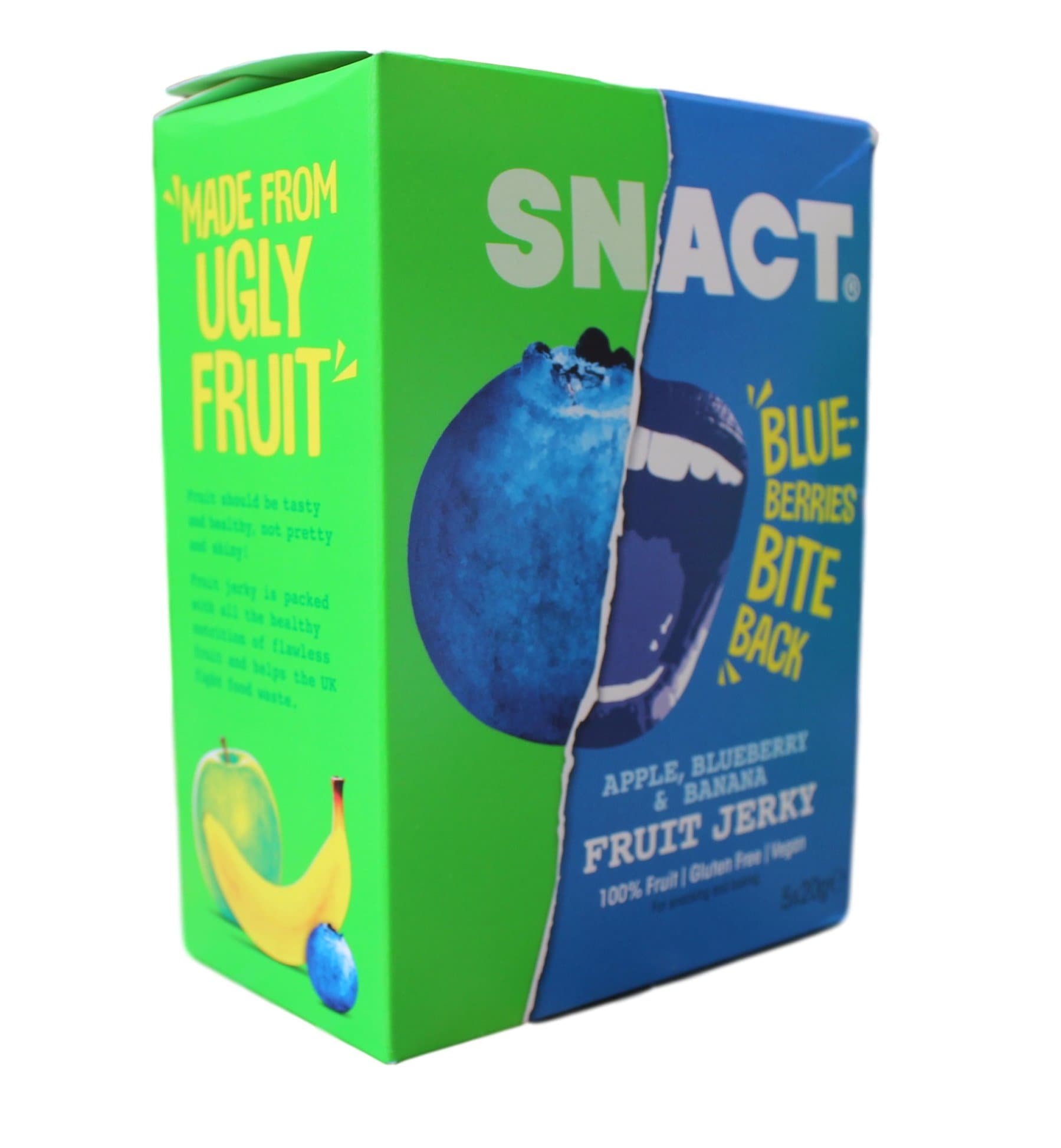 Fruit Snacks by Snact - Apple, Blueberry & Banana / 100% Fruit, Vegan, Gluten Free / 20g each (Pack of 5)