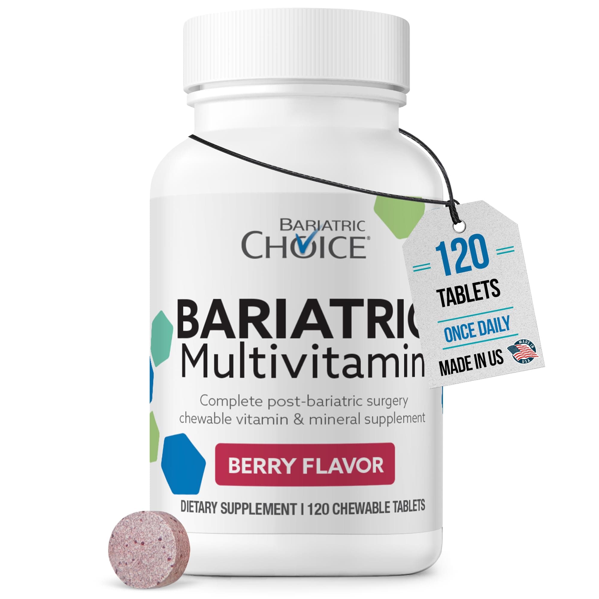 My Bariatric Chewable Multivitamin with Iron & 300mg Calcium, Berry (120ct)