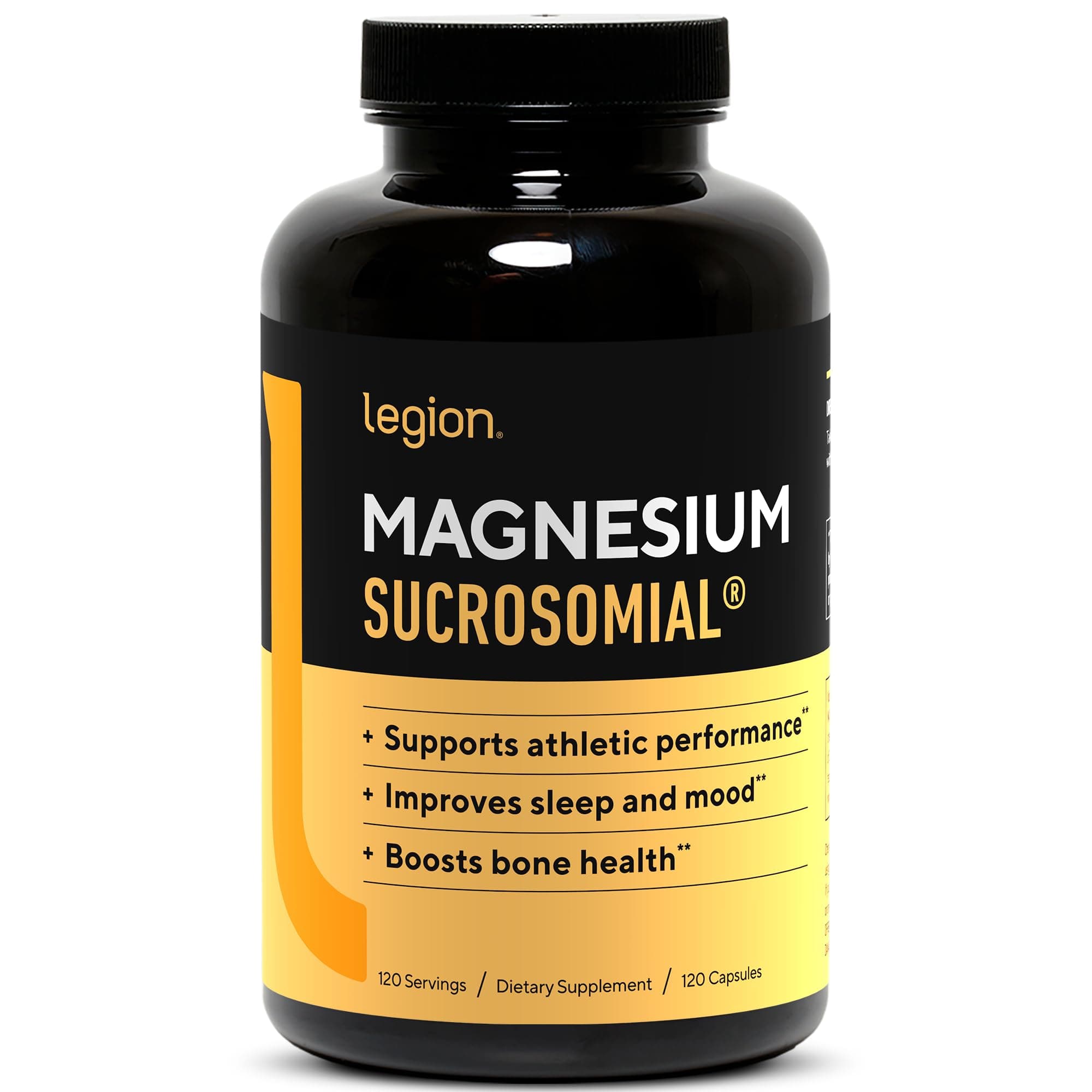 Legion Sucrosomial Magnesium Supplements - High Absorption Magnesium Supplement for Women & Men - Magnesium Mineral Supplements to Help Boost Athletic Performance & Overall Health - 120 Servings